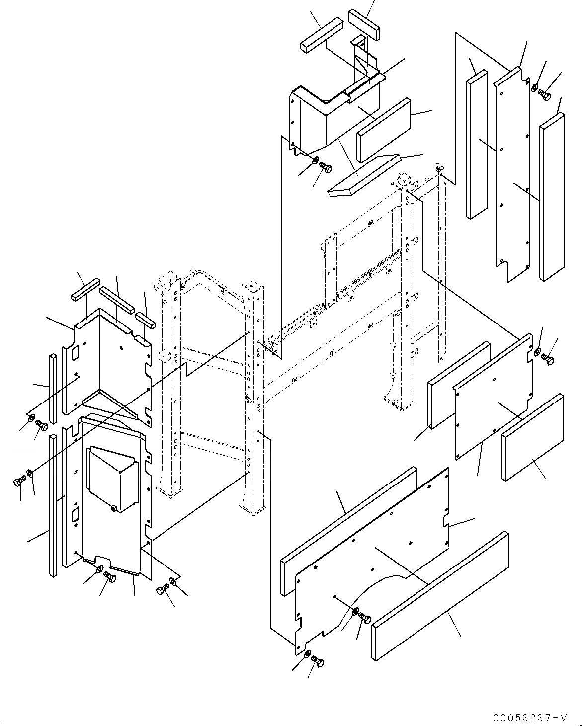 Схема запчастей Komatsu PC2000-8 - ПЕРЕГОРОДКА. COVER, КРЫШКА(№9-) ПЕРЕГОРОДКА. COVER