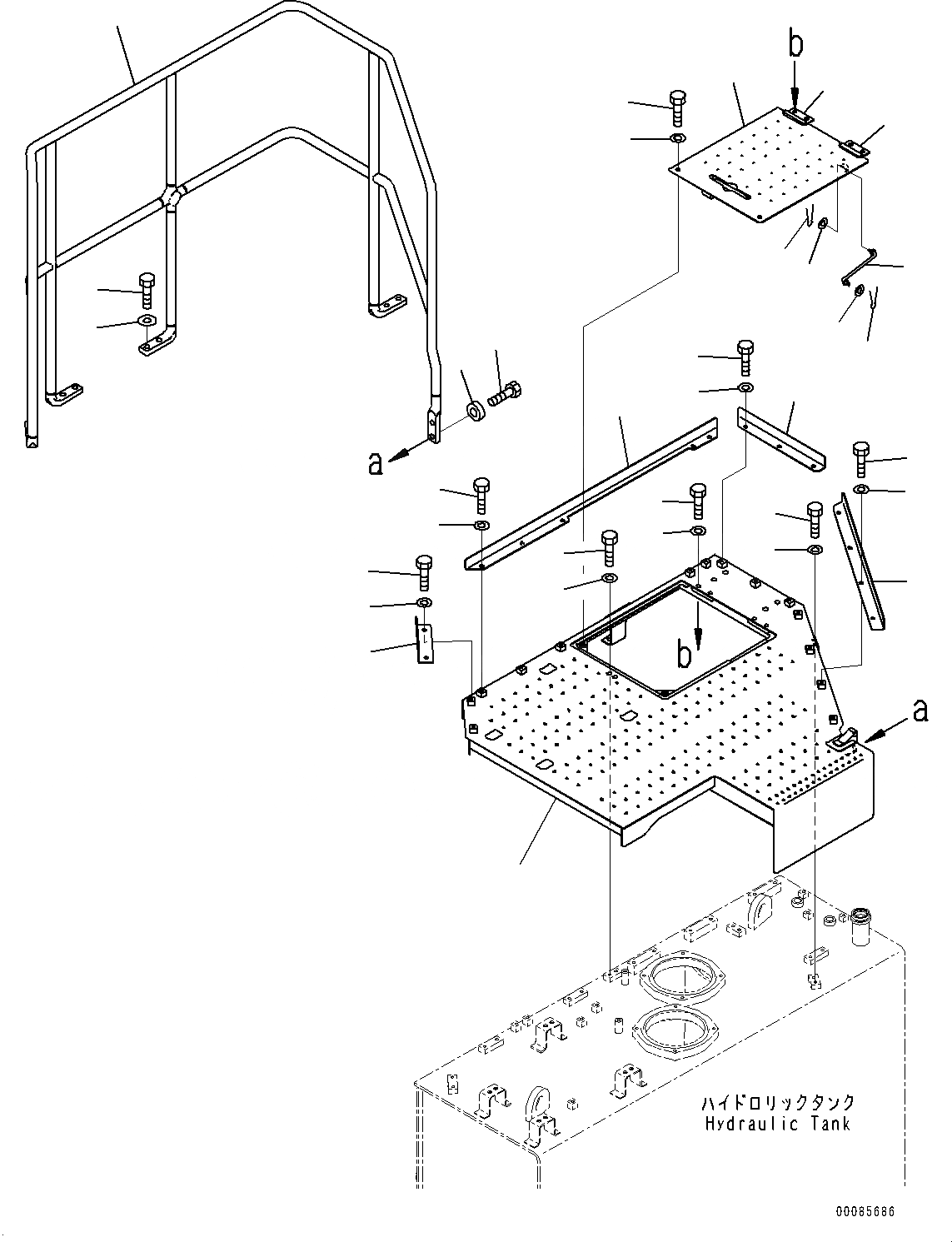 Схема запчастей Komatsu PC2000-8 - COVER, ГИДР. БАК. КРЫШКА(№9-) COVER, С ОПЦ. COVER