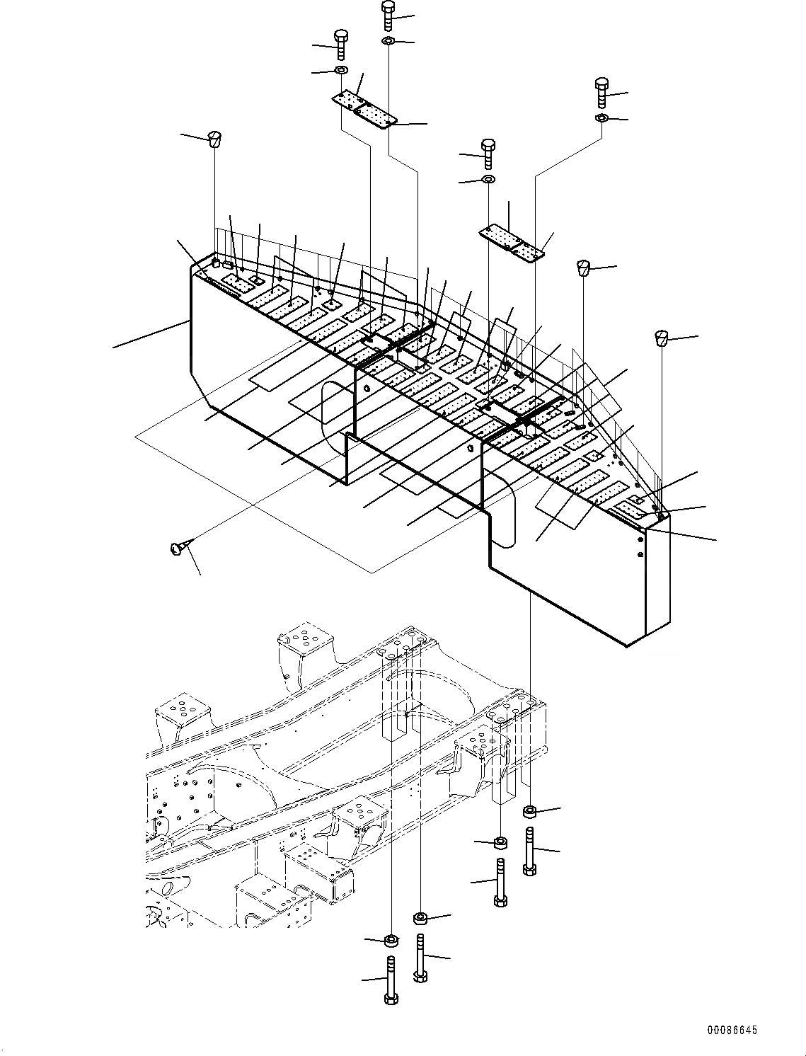 Схема запчастей Komatsu PC2000-8 - ПРОТИВОВЕС (№9-) ПРОТИВОВЕС