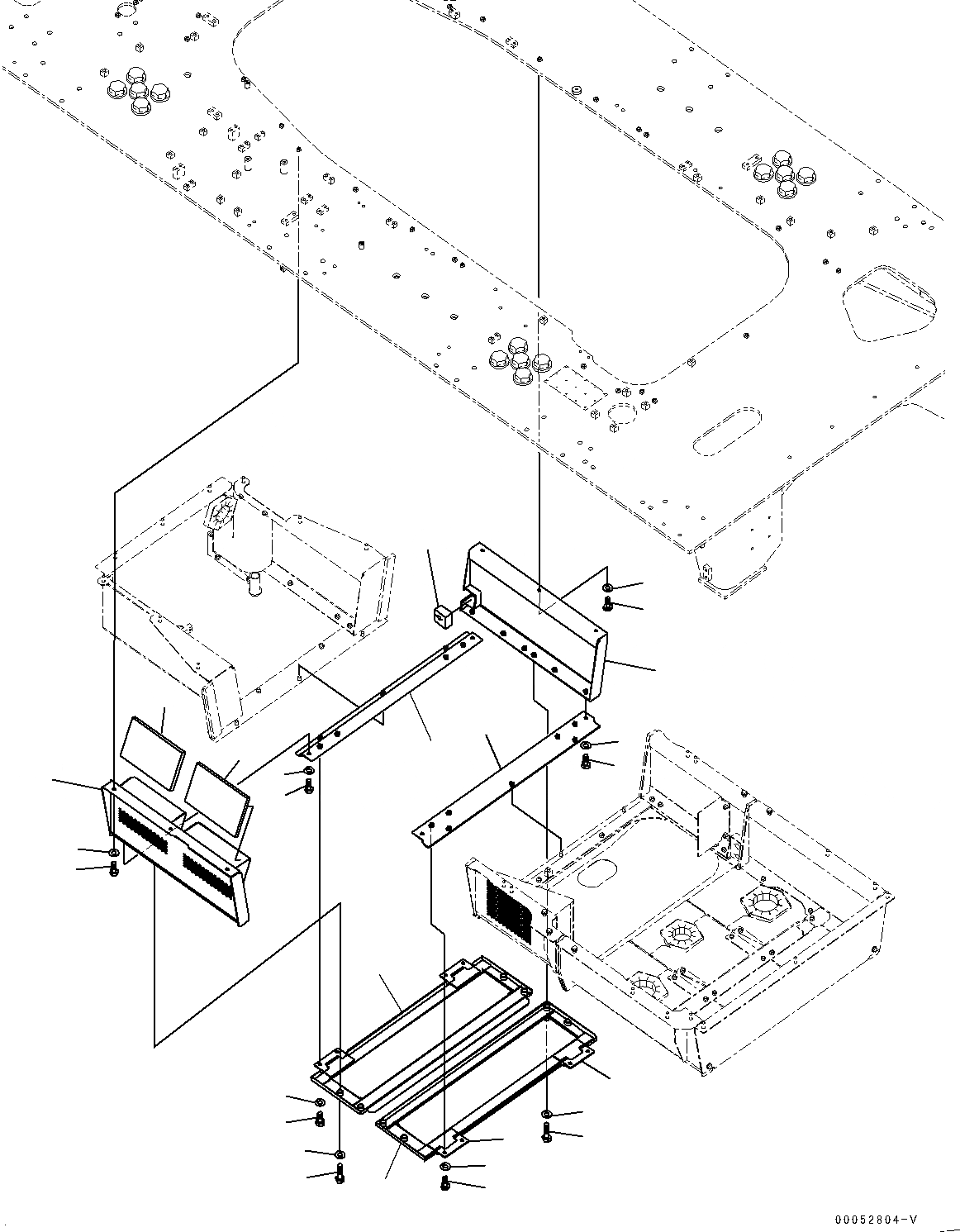 Схема запчастей Komatsu PC2000-8 - НИЖН. КРЫШКА, ДВЕРЬ (№9-) НИЖН. КРЫШКА, С ЗАЩИТА НИЖНЕЙ ЧАСТИ