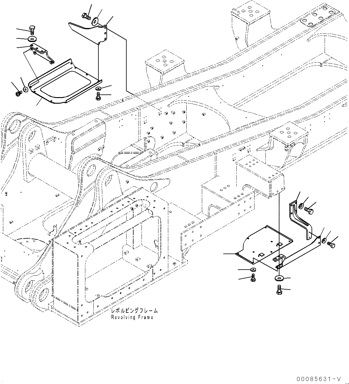 Схема запчастей Komatsu PC2000-8 - НИЖН. КРЫШКА, КОРПУС (№9-) НИЖН. КРЫШКА, С ЗАЩИТА НИЖНЕЙ ЧАСТИ