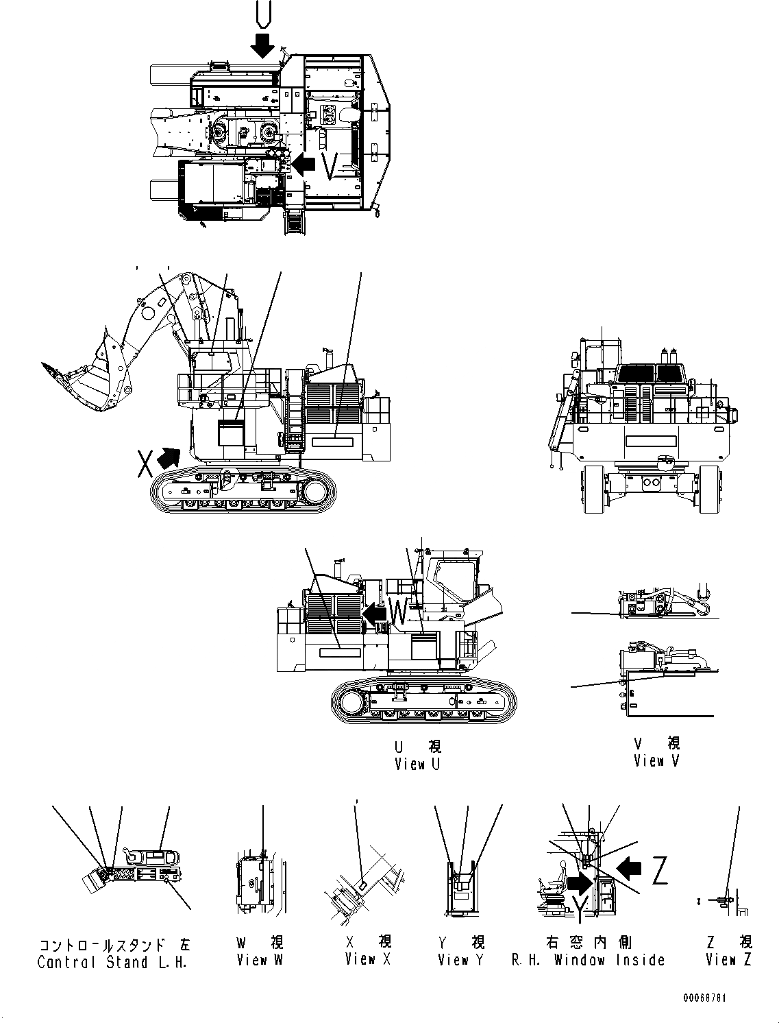 Схема запчастей Komatsu PC2000-8 - МАРКИРОВКА, OPERATING И ПРЕДУПРЕЖДАЮЩ. МАРКИРОВКА (№9-) МАРКИРОВКА, ФРАНЦИЯ-АНГЛ., ПРЯМАЯ ЛОПАТА, НИЖН. РАЗГРУЗКА ТИП