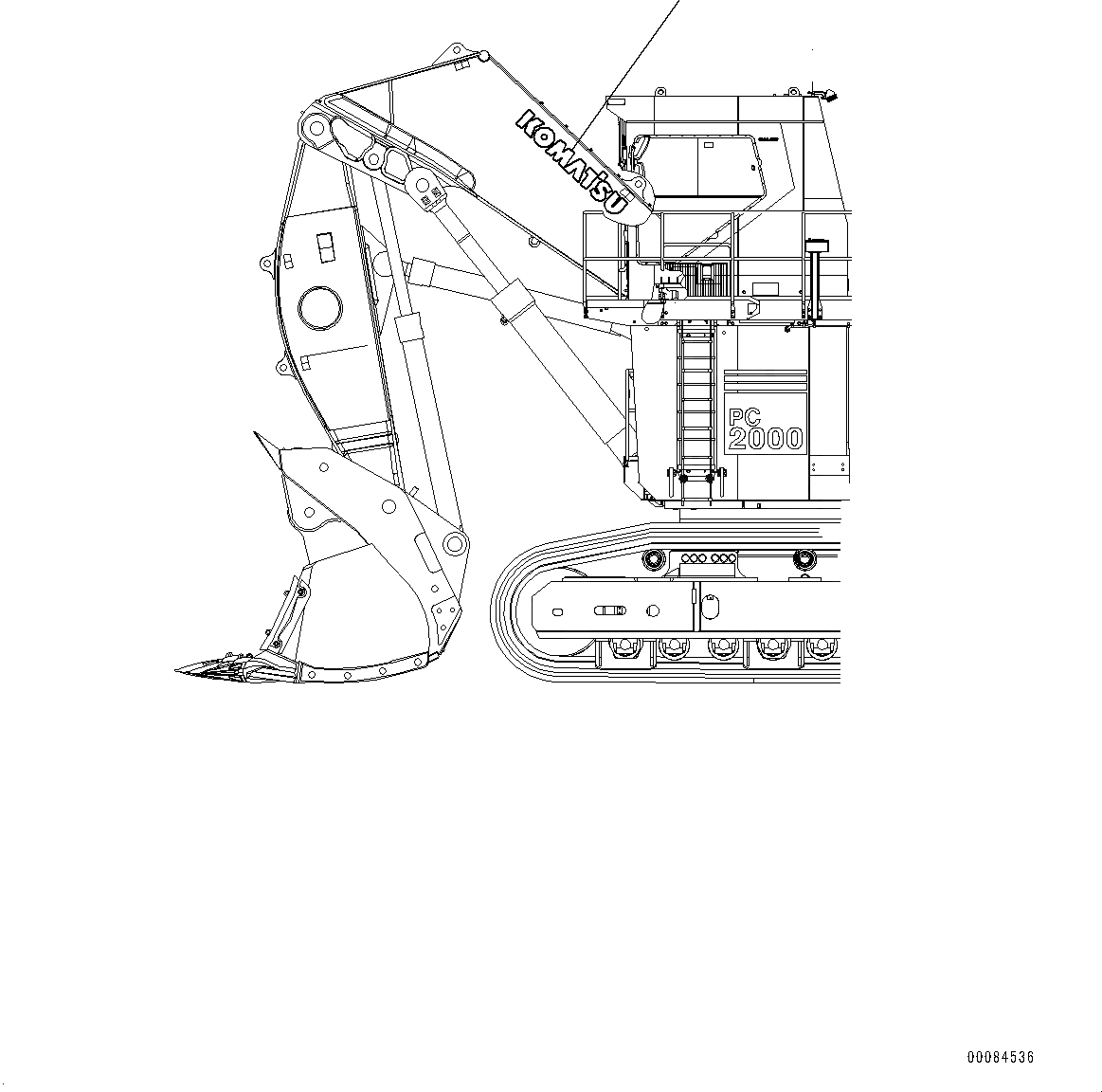 Схема запчастей Komatsu PC2000-8 - ЛОГОТИП KOMATSU(№9-) KOMATSU ЛОГОТИП, ПРЯМАЯ ЛОПАТА CONFIGURATION