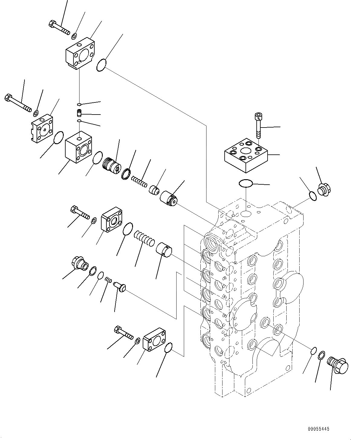 Схема запчастей Komatsu PC2000-8 - УПРАВЛЯЮЩ. КЛАПАН, ВНУТР. ЧАСТИ, ЛЕВ. (/9) (№-) УПРАВЛЯЮЩ. КЛАПАН, ДЛЯ ПОГРУЗ.