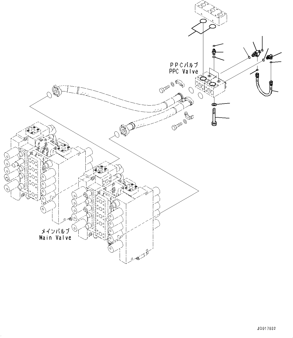 Схема запчастей Komatsu PC2000-8 - ВОЗВРАТ. ТРУБЫ, КЛАПАН PPCКРЕПЛЕНИЕ (№9-) ВОЗВРАТ. ТРУБЫ