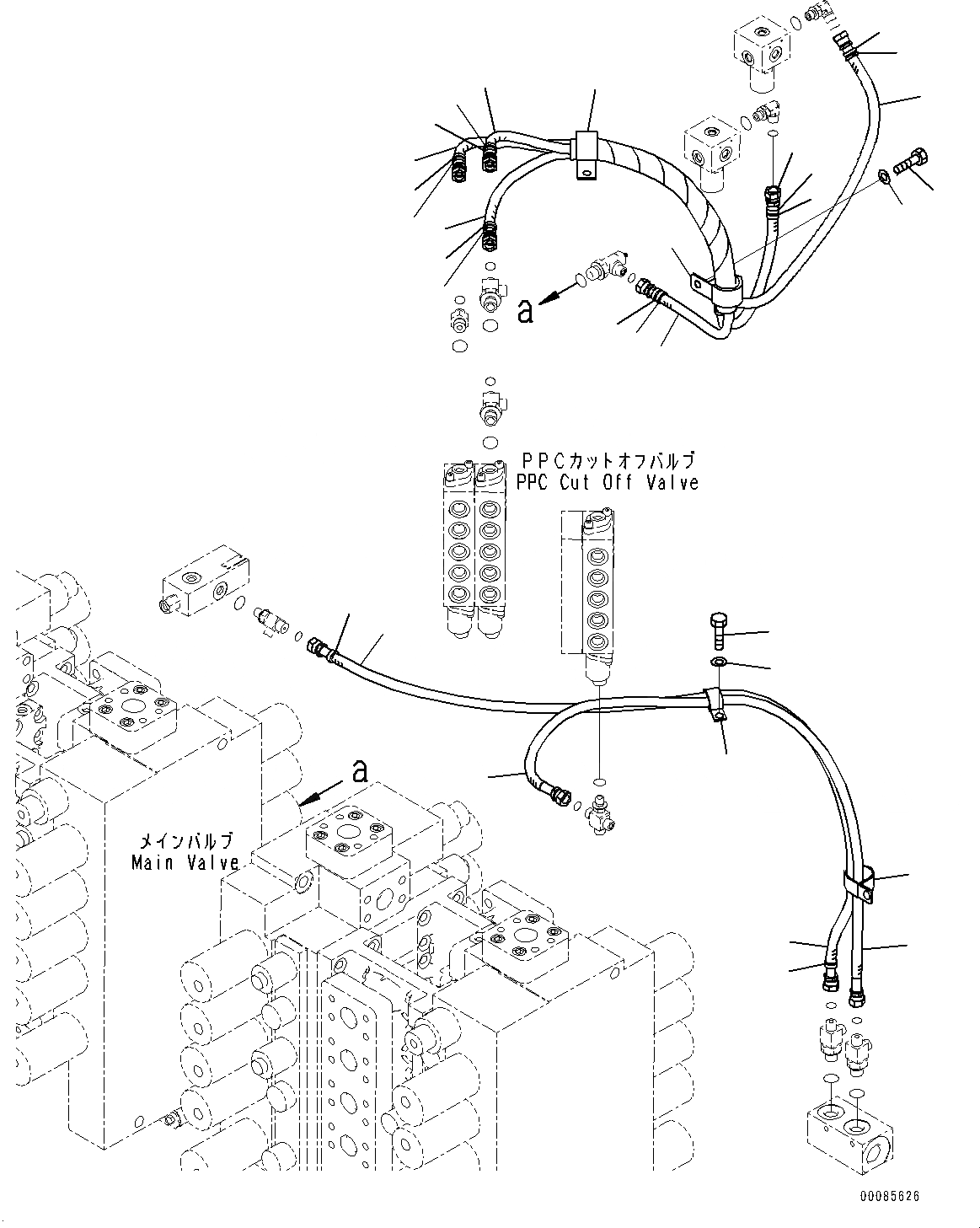 Схема запчастей Komatsu PC2000-8 - ПРОПОРЦИОНАЛЬН. PRESSURE УПРАВЛ-Е (PPC) ОСНОВН. ТРУБЫ, ШЛАНГИ (/8) (№9-) ПРОПОРЦИОНАЛЬН. PRESSURE УПРАВЛ-Е (PPC) ОСНОВН. ТРУБЫ, БЕЗ ПРЯМАЯ ЛОПАТА, НИЖН. РАЗГРУЗКА ТИП