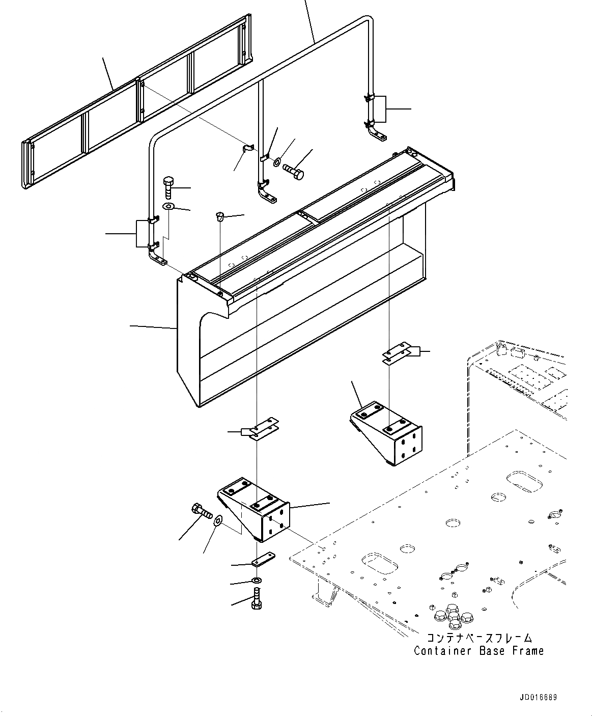 Схема запчастей Komatsu PC2000-8 - ПРАВ. COVER, КОНТЕЙНЕР  (№9-) ПРАВ. COVER