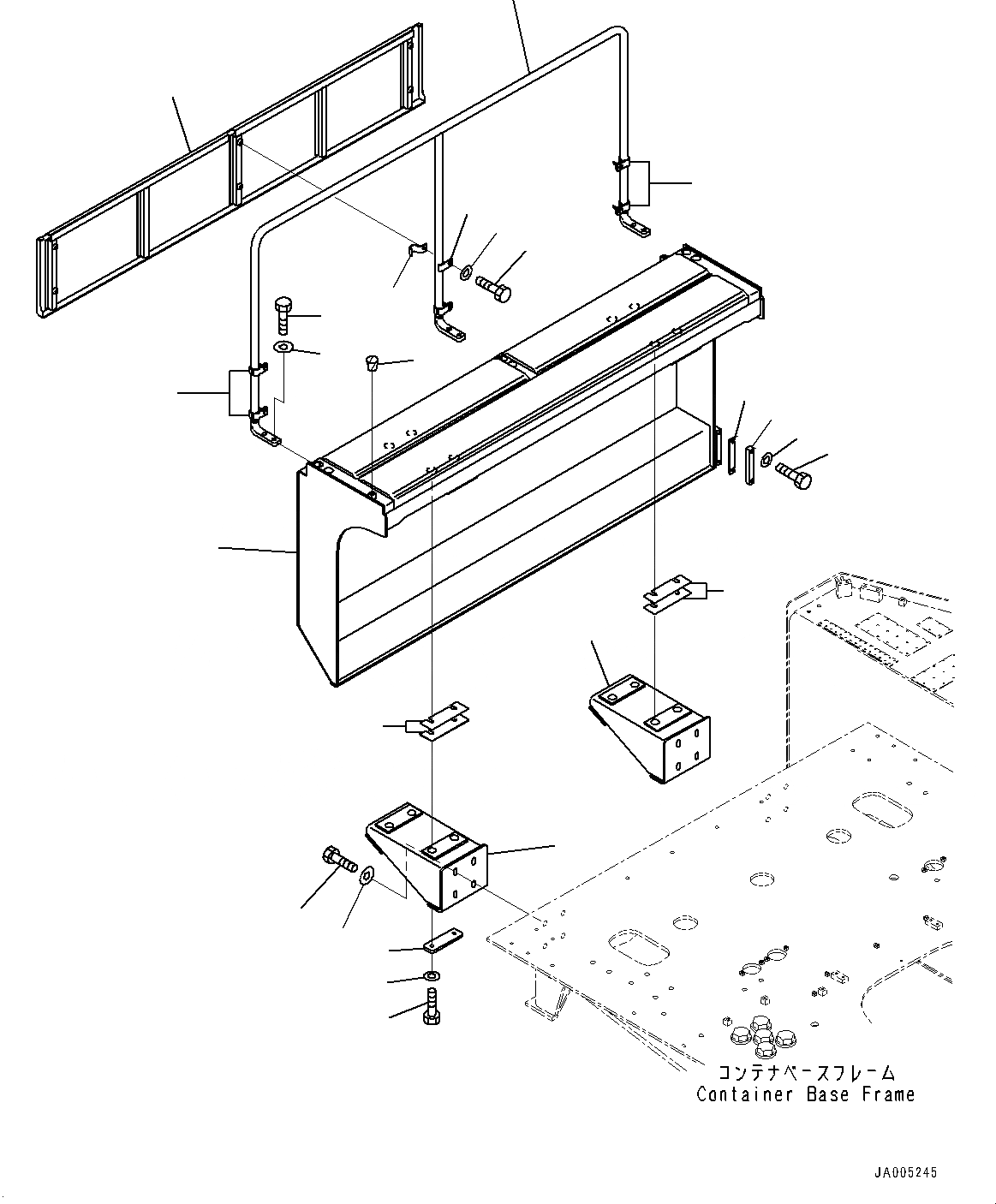 Схема запчастей Komatsu PC2000-8 - ПРАВ. COVER, КОНТЕЙНЕР  (№-) ПРАВ. COVER