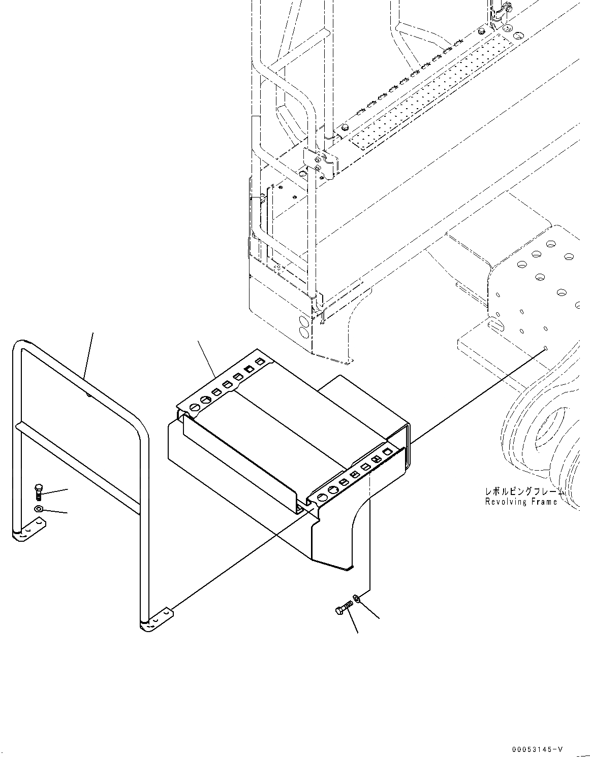 Схема запчастей Komatsu PC2000-8 - ПРАВ. COVER, ТОПЛИВН. БАК. КОМПОНЕНТЫ (№9-) ПРАВ. COVER