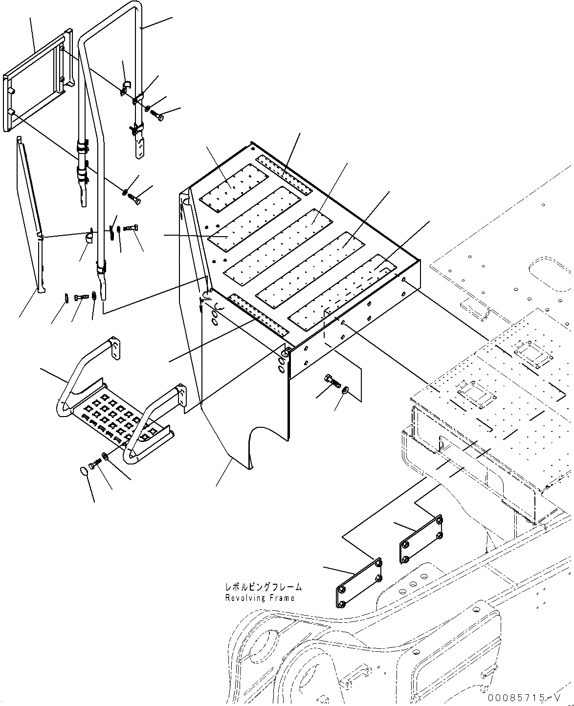 Схема запчастей Komatsu PC2000-8 - ПРАВ. COVER, СМАЗ. БАК  (№9-) ПРАВ. COVER