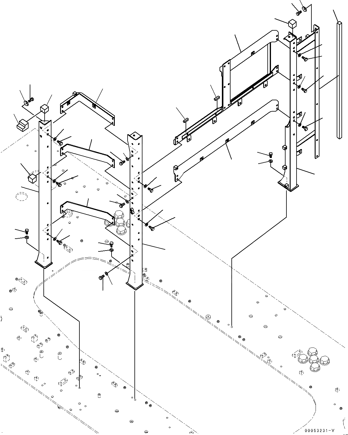 Схема запчастей Komatsu PC2000-8 - ПЕРЕГОРОДКА. COVER, РАМА (№9-) ПЕРЕГОРОДКА. COVER