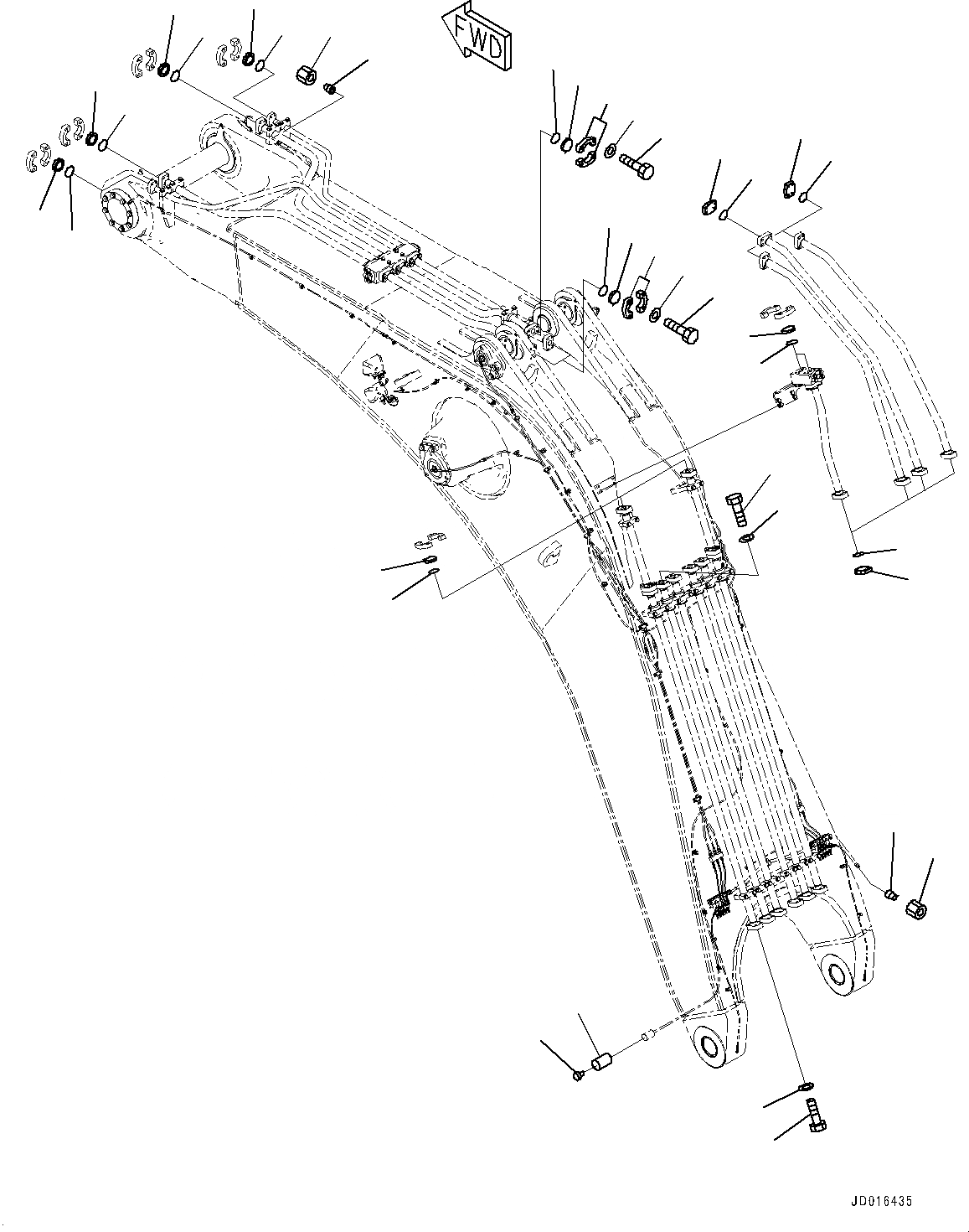 Схема запчастей Komatsu PC2000-8 - СТРЕЛА, ЭЛЕМЕНТЫ (№9-) СТРЕЛА, 87MM, LINCOLN