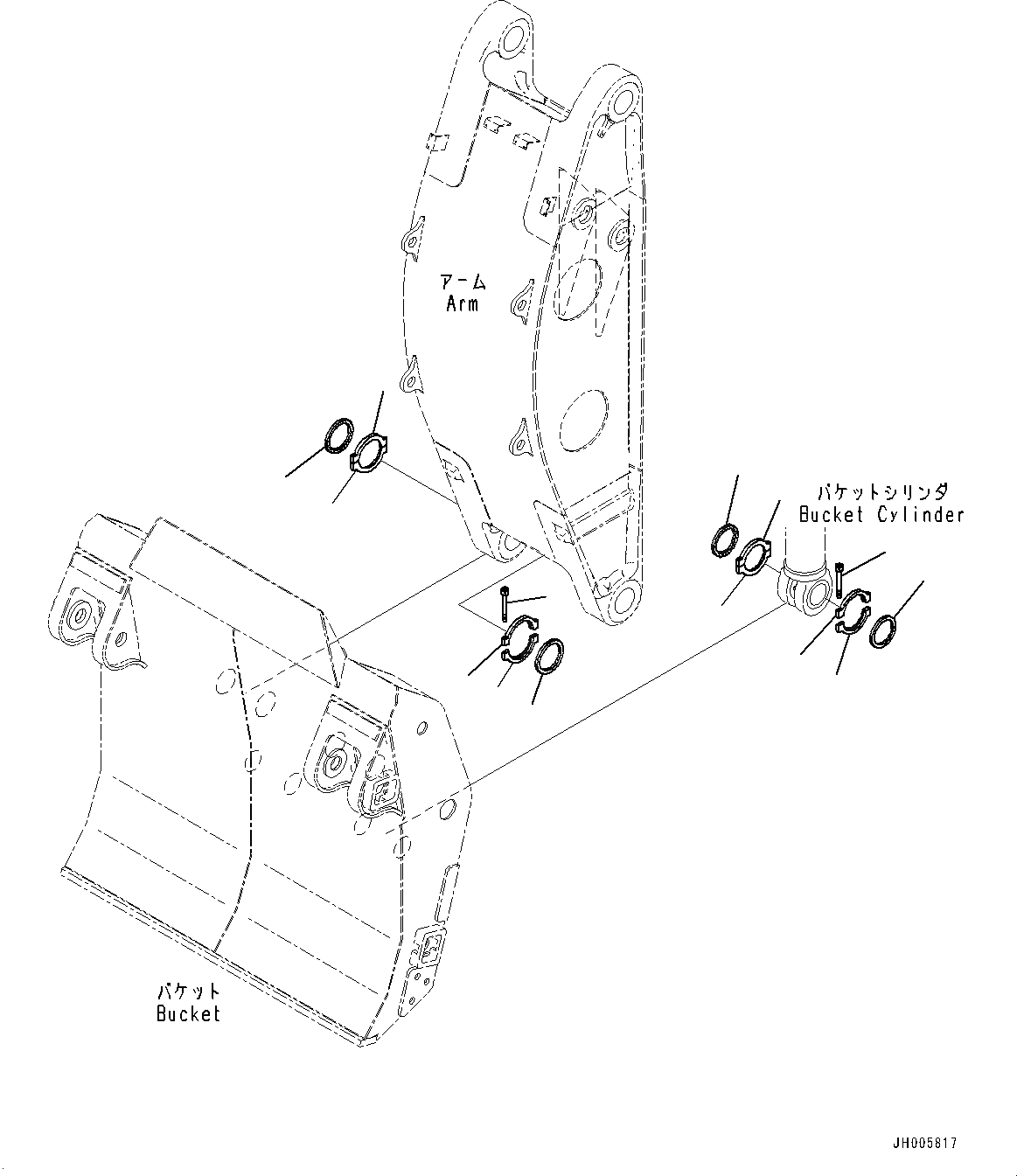 Схема запчастей Komatsu PC2000-8 - КОВШ, УПЛОТНЕНИЕ (№9-) КОВШ