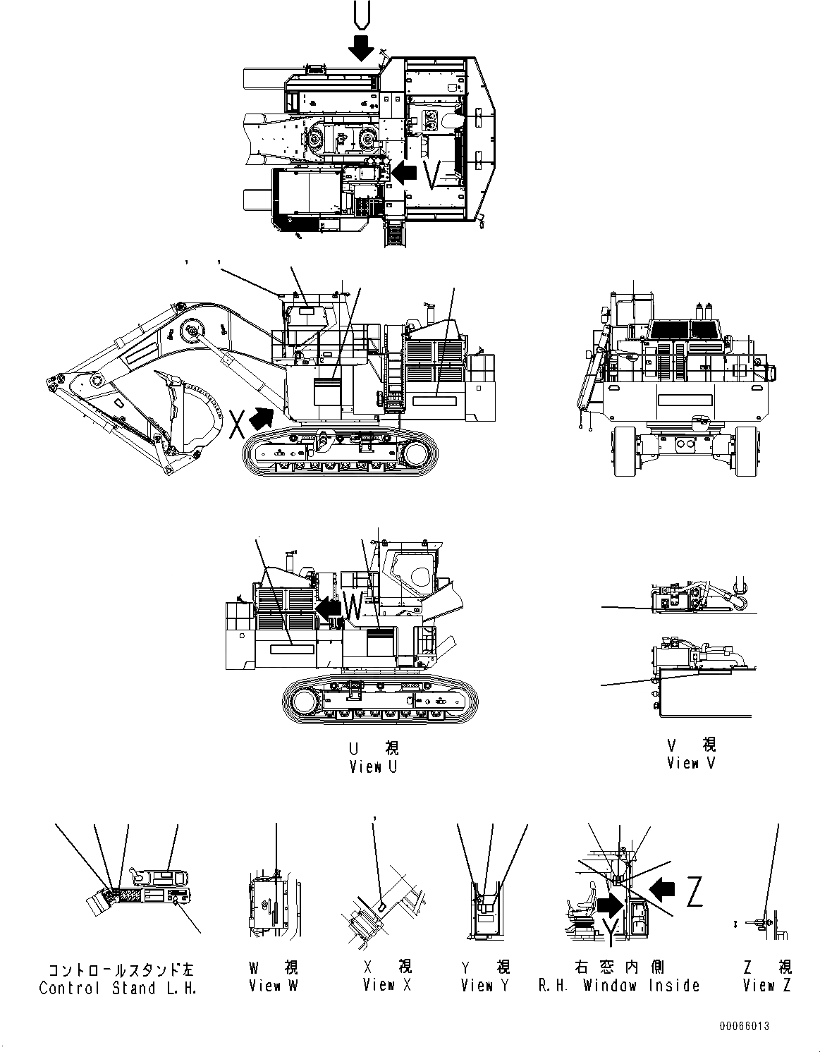 Схема запчастей Komatsu PC2000-8 - МАРКИРОВКА, OPERATING И ПРЕДУПРЕЖДАЮЩ. МАРКИРОВКА (№9-) МАРКИРОВКА, РОССИЯ