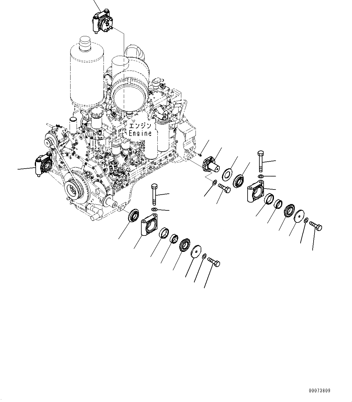 Схема запчастей Komatsu D85MS-15 - КРЕПЛЕНИЕ ДВИГАТЕЛЯ (№-) КРЕПЛЕНИЕ ДВИГАТЕЛЯ