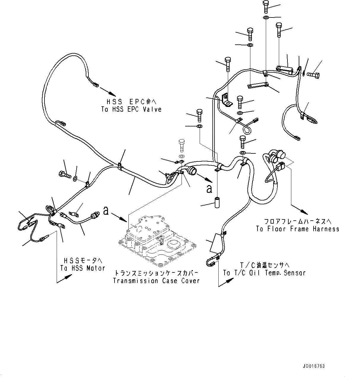 Схема запчастей Komatsu D85MS-15 - СИЛОВАЯ ПЕРЕДАЧА ПРОВОДКА (№-) СИЛОВАЯ ПЕРЕДАЧА ПРОВОДКА
