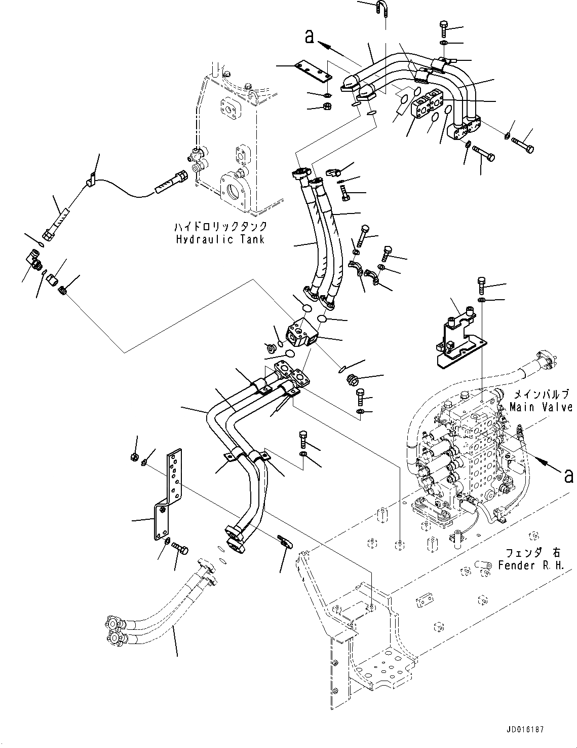 Схема запчастей Komatsu D85MS-15 - ROTOR LIFT ТРУБЫ, ROTOR BASKET ТРУБЫ (/) (№-) ROTOR LIFT ТРУБЫ