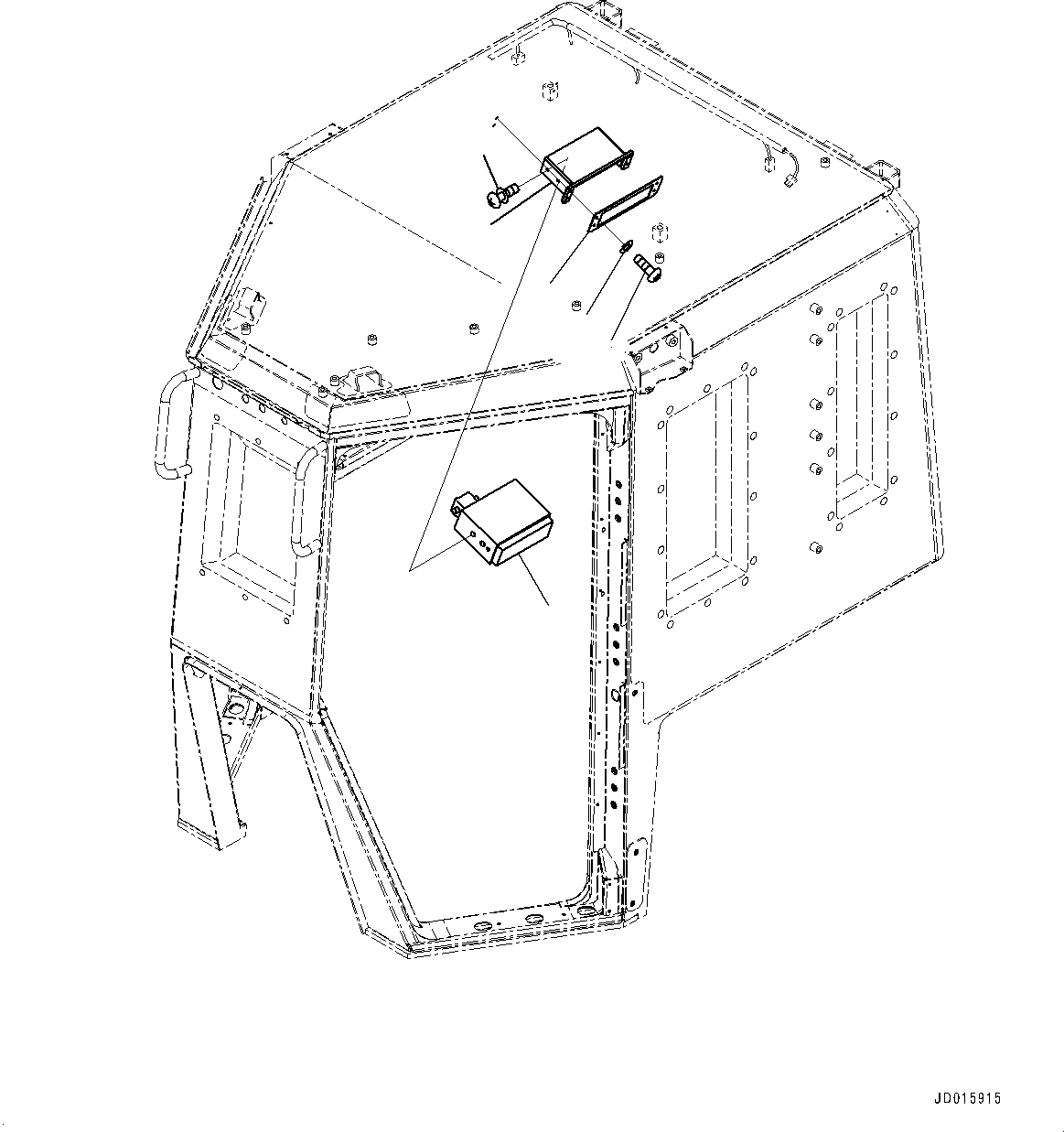 Схема запчастей Komatsu D85MS-15 - КАБИНА, РАДИО (№-) КАБИНА