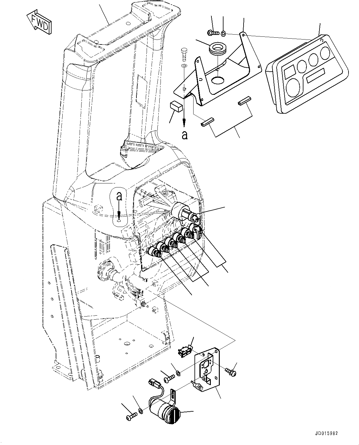 Схема запчастей Komatsu D85MS-15 - ПРИБОРНАЯ ПАНЕЛЬ, ПАНЕЛЬ МОНИТОРА И ПЕРЕКЛЮЧАТЕЛЬ (№-) ПРИБОРНАЯ ПАНЕЛЬ