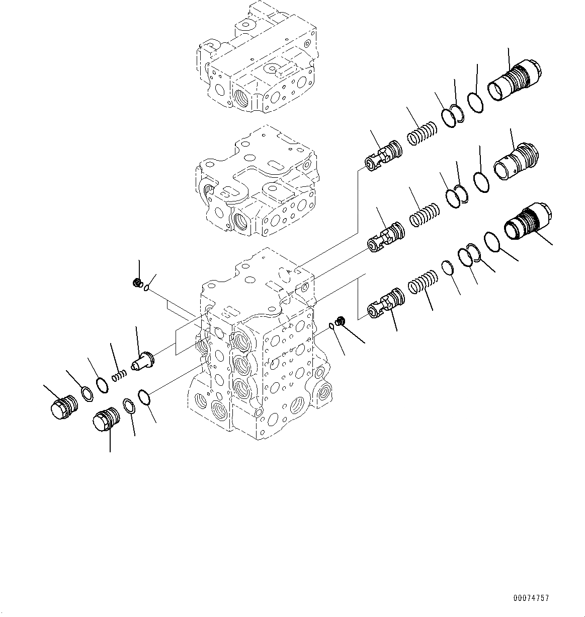 Схема запчастей Komatsu D85MS-15 - КРЫЛО, УПРАВЛЯЮЩ. КЛАПАН (/) (№-) КРЫЛО