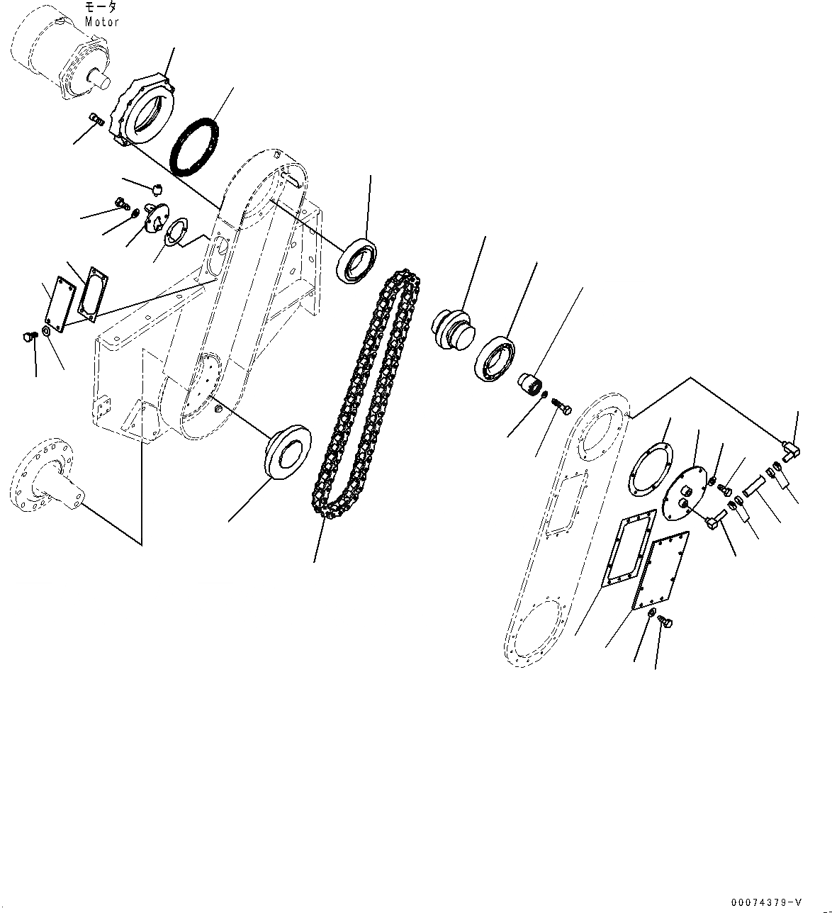 Схема запчастей Komatsu D85MS-15 - ROTOR, ЦЕПЬ И ПРИВОДN ЗВЕЗДОЧКА (№-) ROTOR