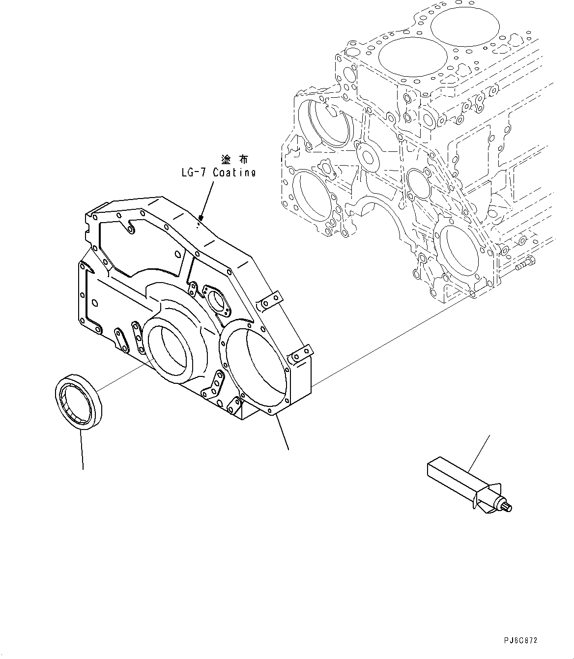 Схема запчастей Komatsu SA6D125E-3D - ПЕРЕДН. КРЫШКА(№-) ПЕРЕДН. COVER