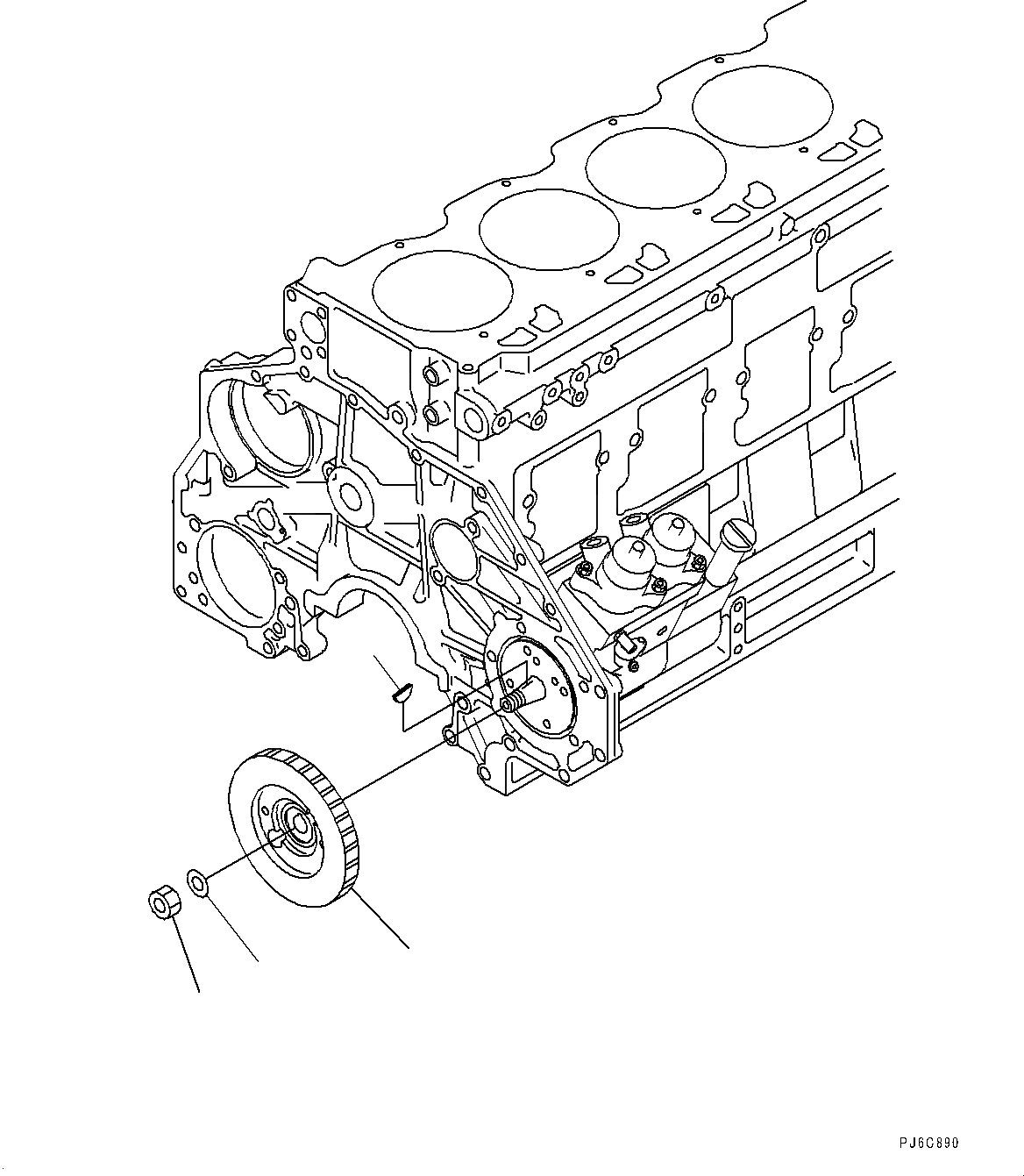 Схема запчастей Komatsu SA6D125E-3D - ТОПЛИВН. НАСОС ПРИВОД (№-) ТОПЛИВН. НАСОС ПРИВОД