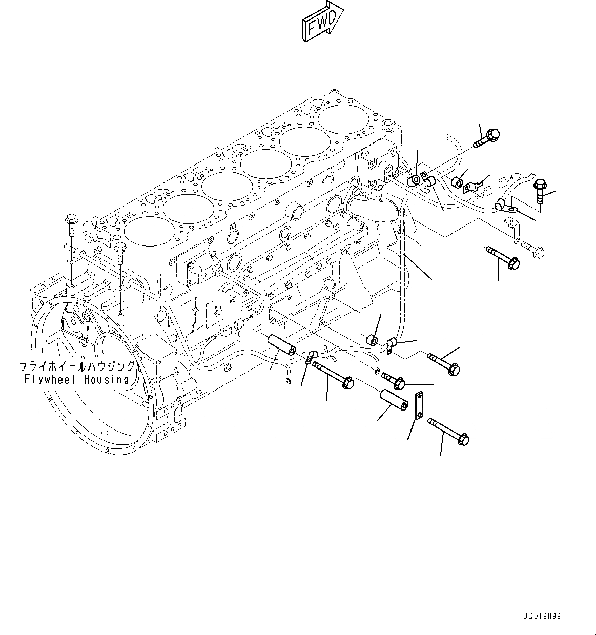 Схема запчастей Komatsu SA6D125E-3D - ПРОВОДКА, (/) (№-) ПРОВОДКА