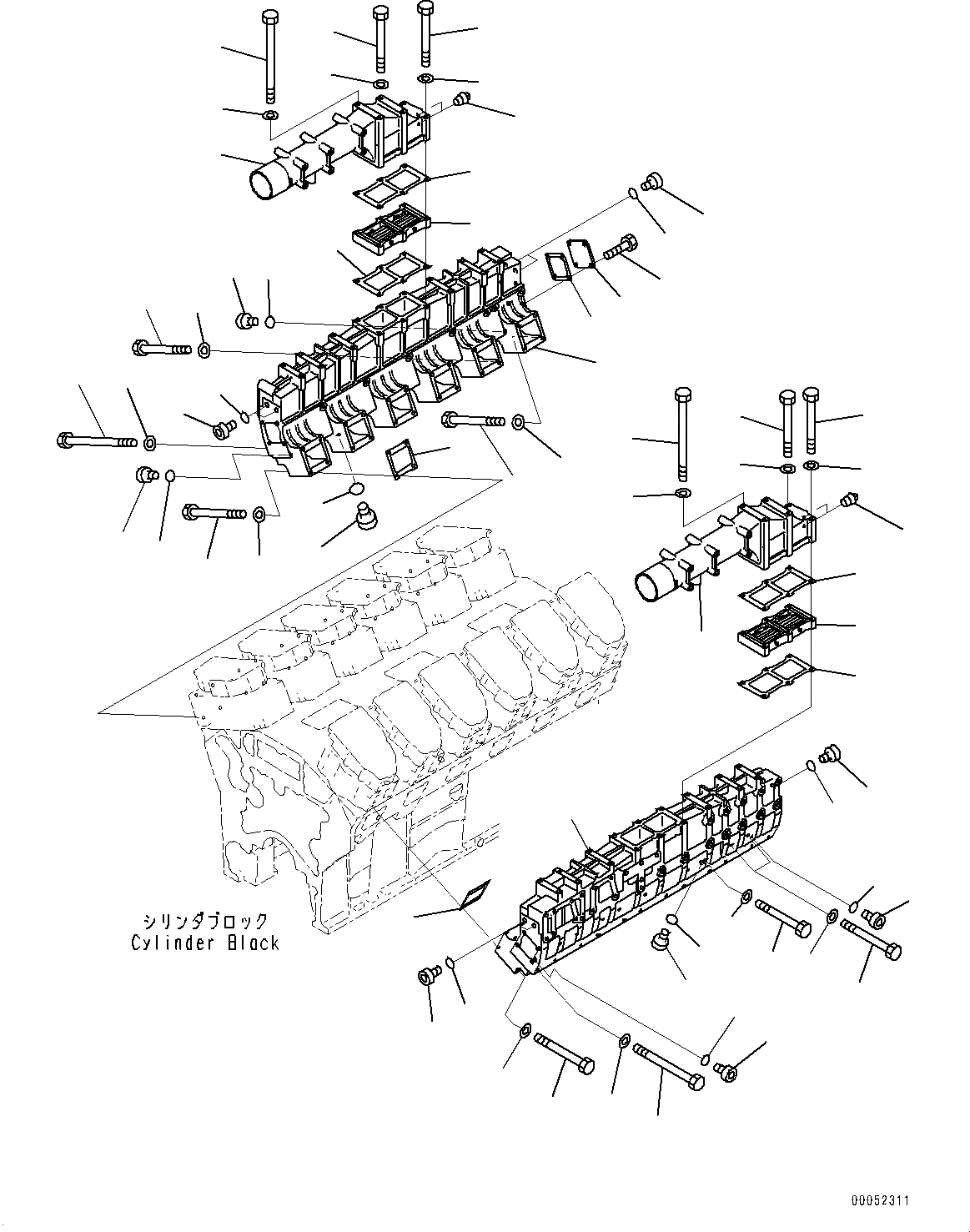 Схема запчастей Komatsu SAA12V140E-3C - ВПУСК ВОЗДУХА БЛОК, INTAKE КОЛЛЕКТОР (№-) ВПУСК ВОЗДУХА БЛОК