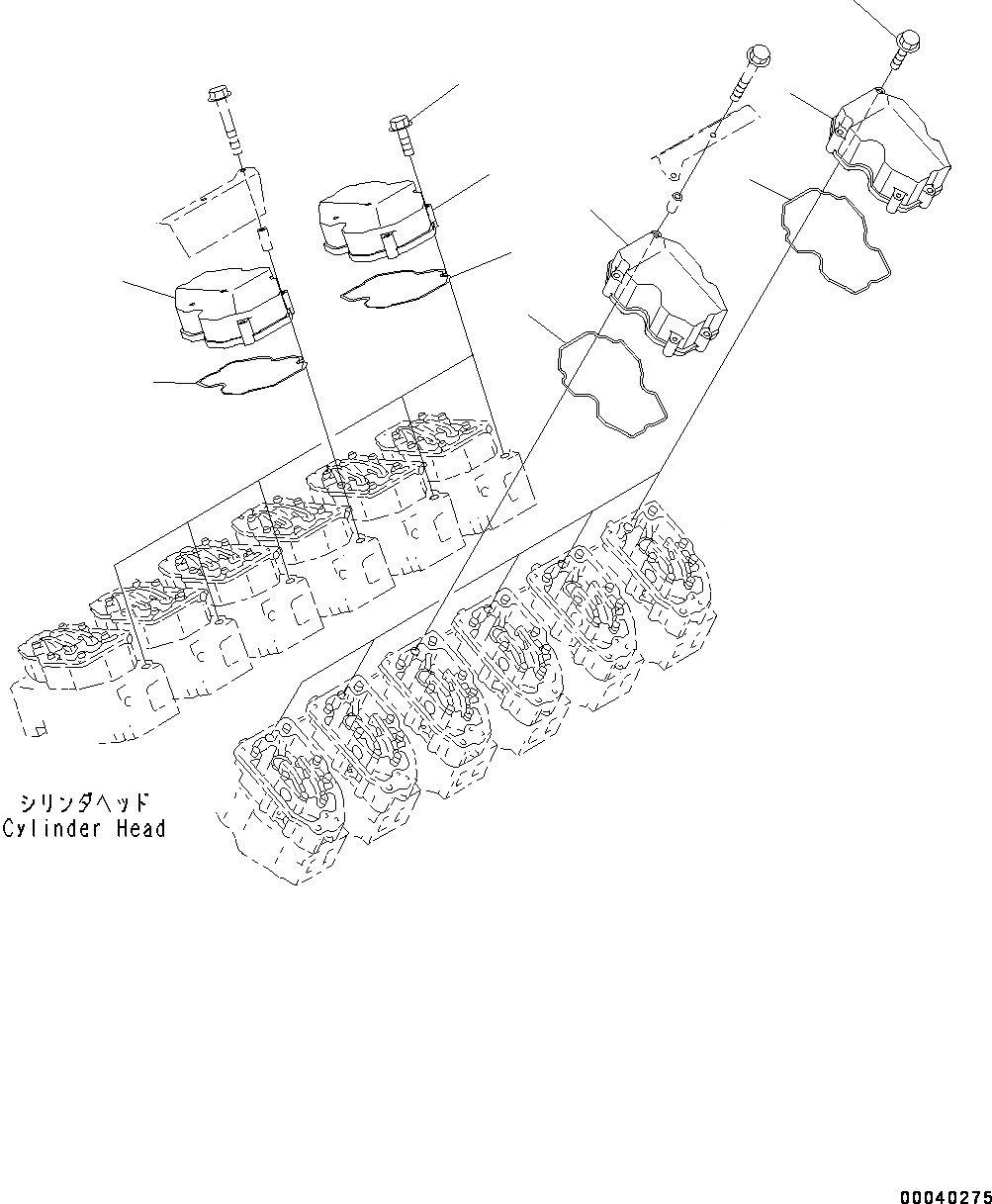 Схема запчастей Komatsu SAA12V140E-3C - ГОЛОВКА ЦИЛИНДРОВ КРЫШКА(№-) ГОЛОВКА ЦИЛИНДРОВ COVER