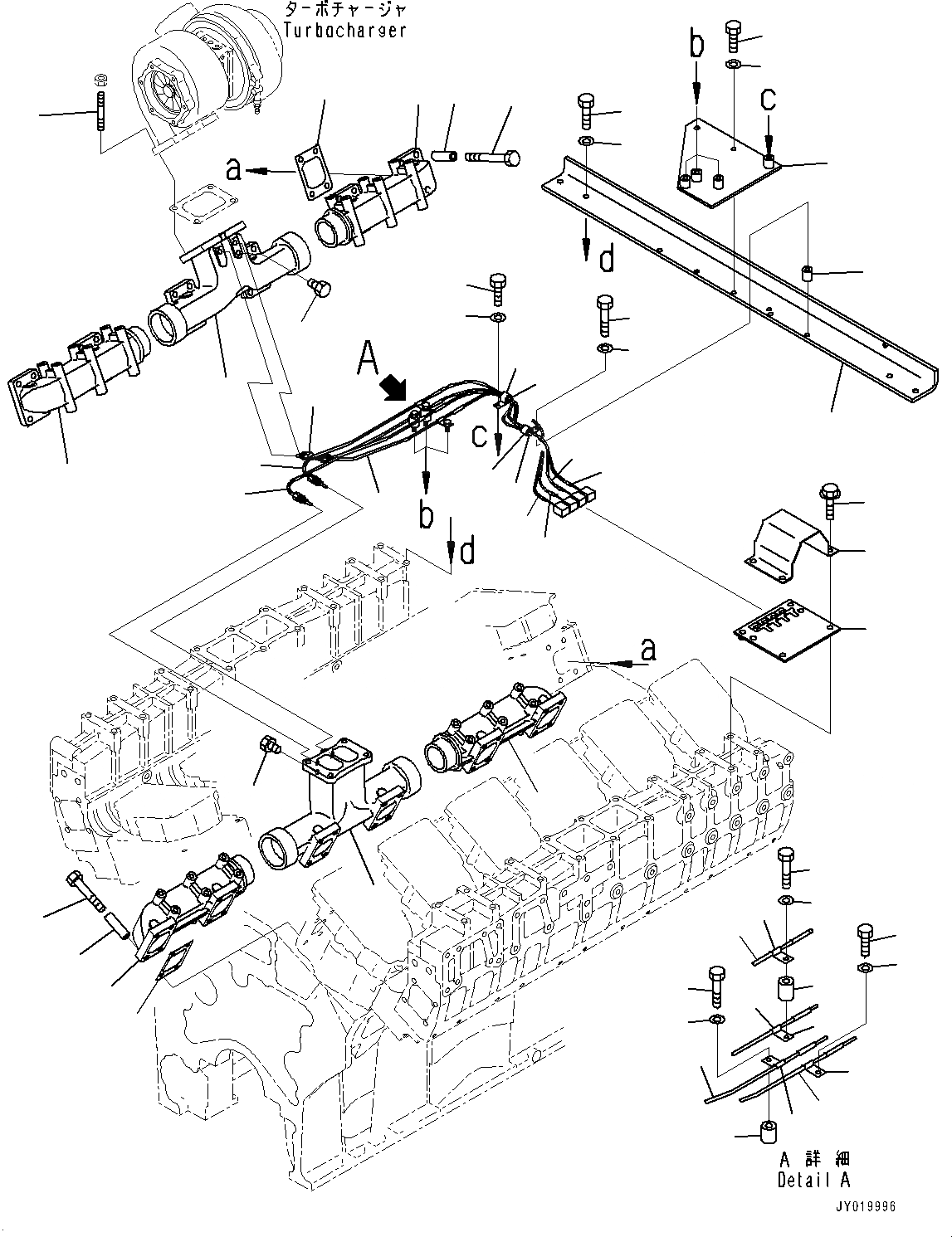 Схема запчастей Komatsu SAA12V140E-3C - ВЫПУСКН. ГЛУШИТЕЛЬ (№-) ВЫПУСКН. ГЛУШИТЕЛЬ