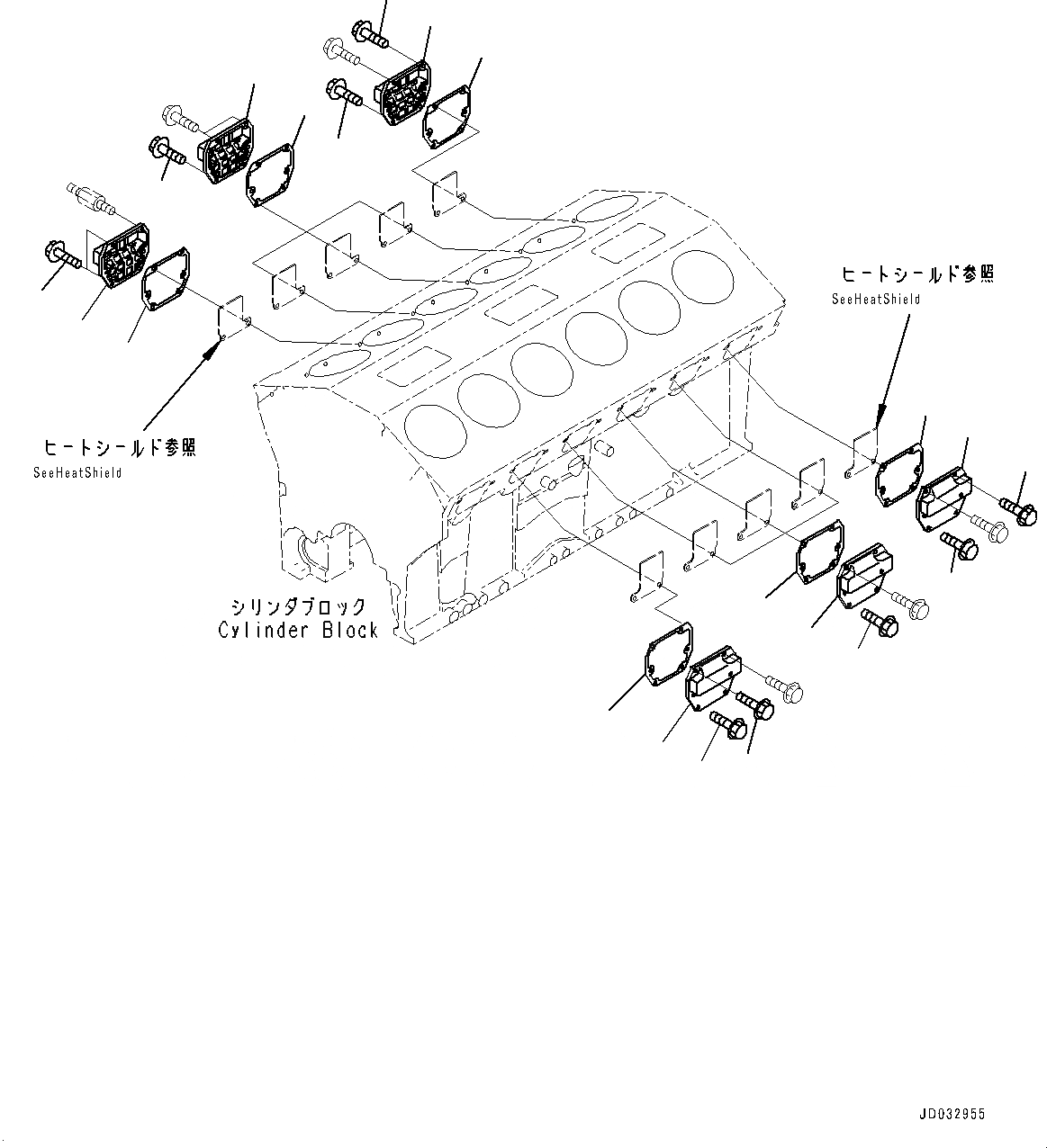 Схема запчастей Komatsu SAA12V140E-3C - КРЫШКА ТОЛКАТЕЛЕЙ КЛАПАНА (№-) КРЫШКА ТОЛКАТЕЛЕЙ КЛАПАНА