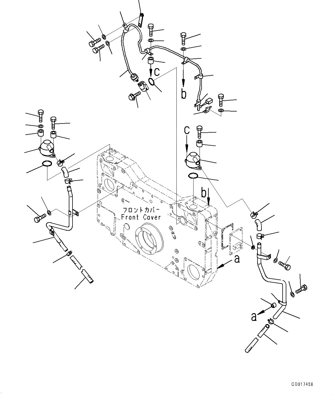 Схема запчастей Komatsu SAA12V140E-3C - ПЕРЕДН. ЗУБЧАТ. ПЕРЕДАЧА КОРПУС, САПУН И ДАТЧИК ПРОРЫВА ГАЗОВ (№-) ПЕРЕДН. ЗУБЧАТ. ПЕРЕДАЧА КОРПУС