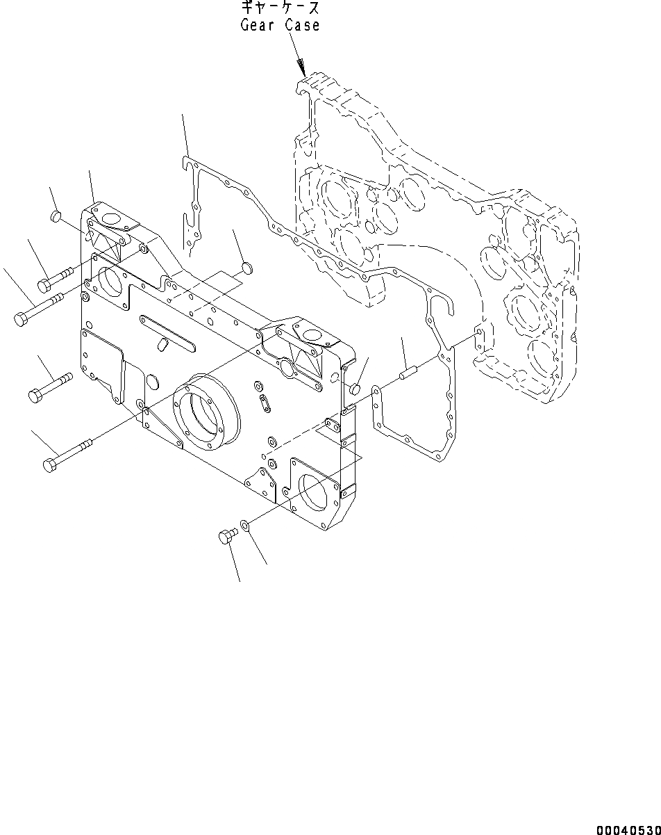 Схема запчастей Komatsu SAA12V140E-3C - ПЕРЕДН. КРЫШКА(№-) ПЕРЕДН. COVER