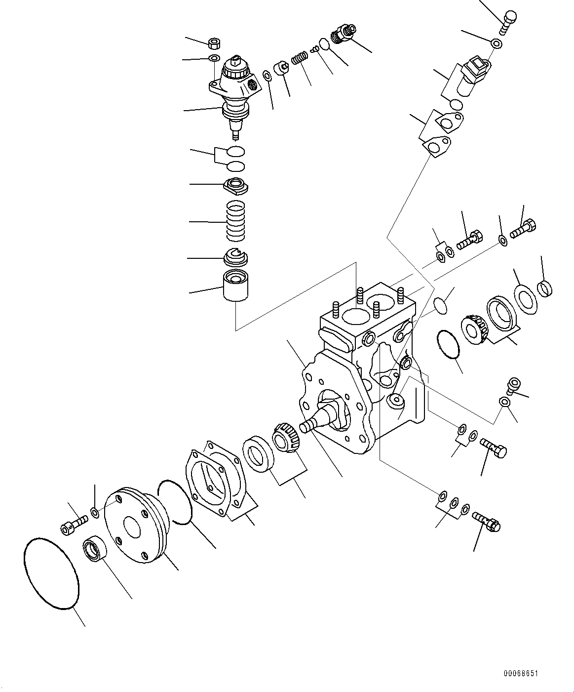 Схема запчастей Komatsu SAA12V140E-3C - ТОПЛИВН. НАСОС, ВНУТР. ЧАСТИ, ТОПЛИВН. НАСОС, ЛЕВ. (№-) ТОПЛИВН. НАСОС