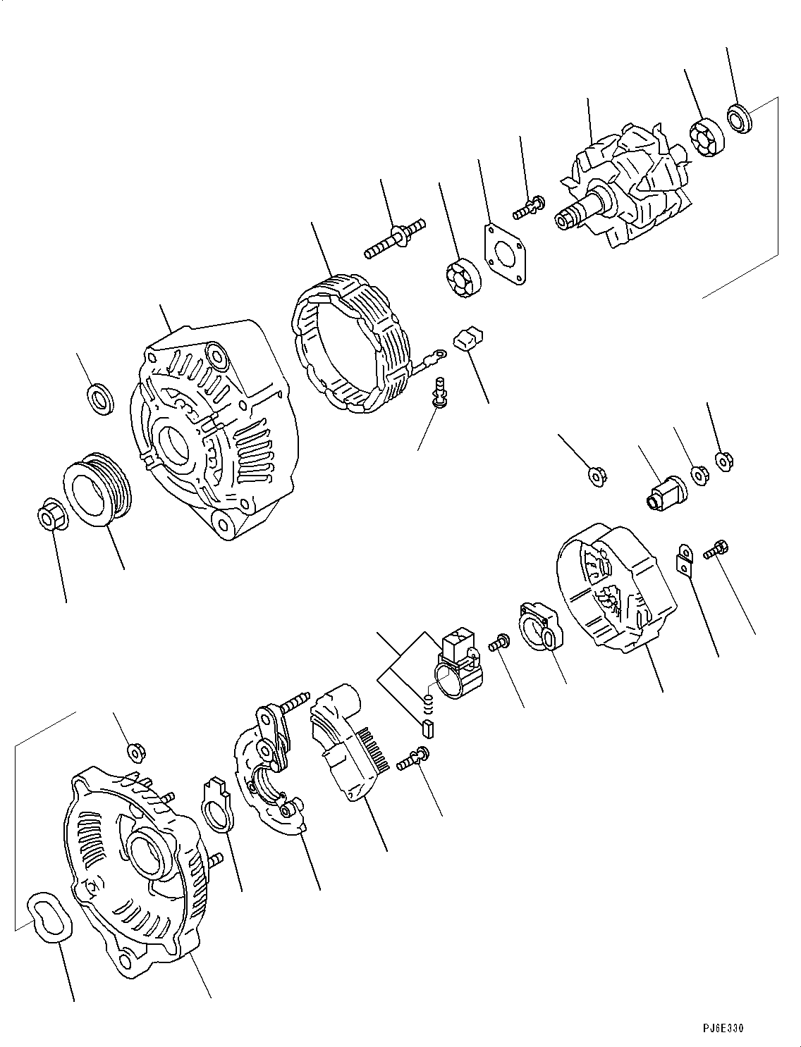 Схема запчастей Komatsu SAA4D95LE-5A - ГЕНЕРАТОР, A (№-) ГЕНЕРАТОР