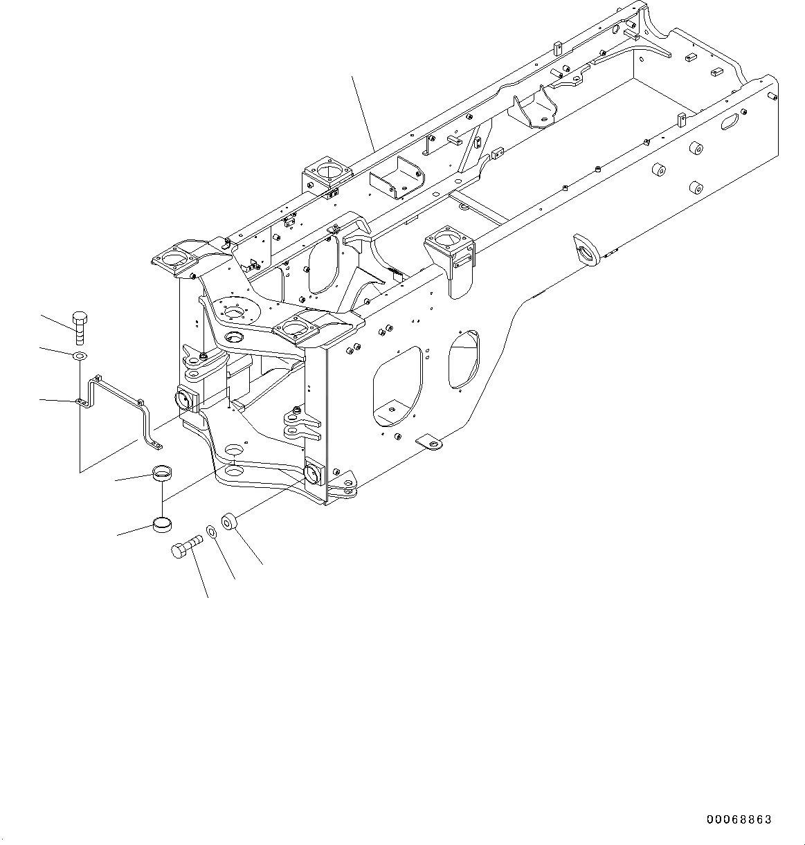 Схема запчастей Komatsu WA320PZ-6 - ЗАДН. РАМА (№7-) ЗАДН. РАМА, С POWERTRAIN ЧАСТИ КОРПУСА