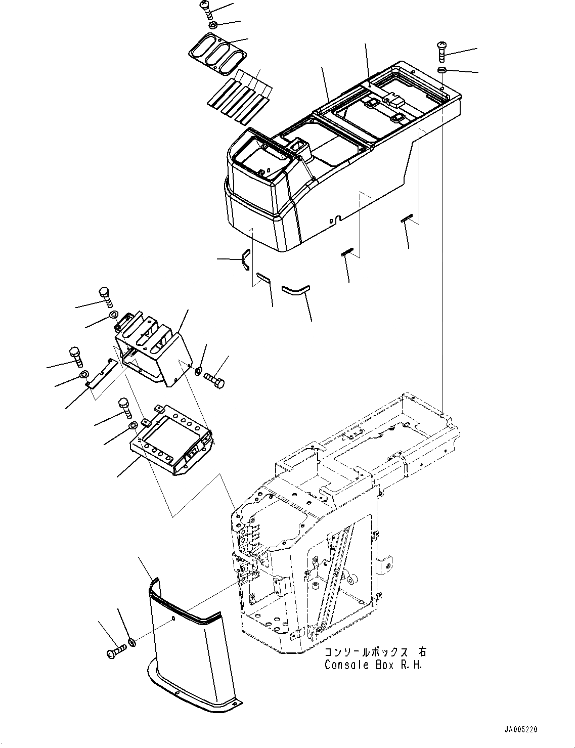 Схема запчастей Komatsu WA320PZ-6 - КОНСОЛЬ, КОНСОЛЬ COVER, ПРАВ. (№7-) КОНСОЛЬ, С -РЫЧАГ