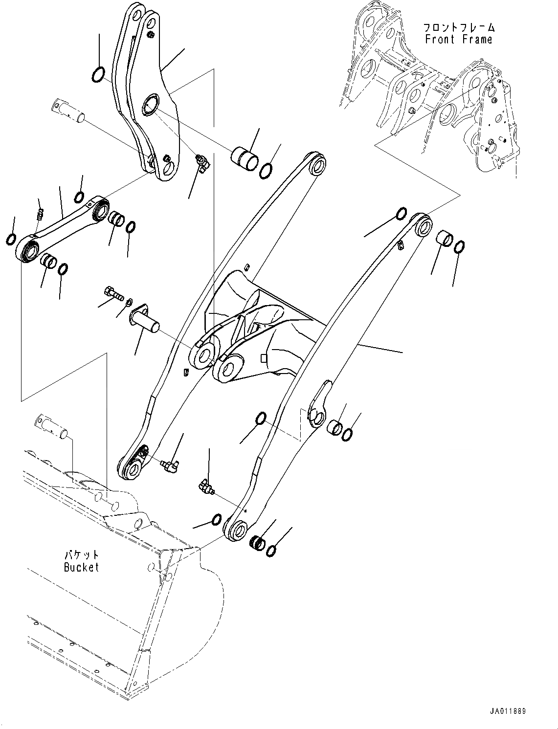 Схема запчастей Komatsu WA320PZ-6 - РУКОЯТЬ И BELL CRANK, СТРЕЛА (№77-) РУКОЯТЬ И BELL CRANK, ДЛЯ РУКОЯТЬ, 2-Х СЕКЦИОНН. УПРАВЛЯЮЩ. КЛАПАН, 3-Х СЕКЦИОНН. КОНТРОЛЬН. КЛАПАН