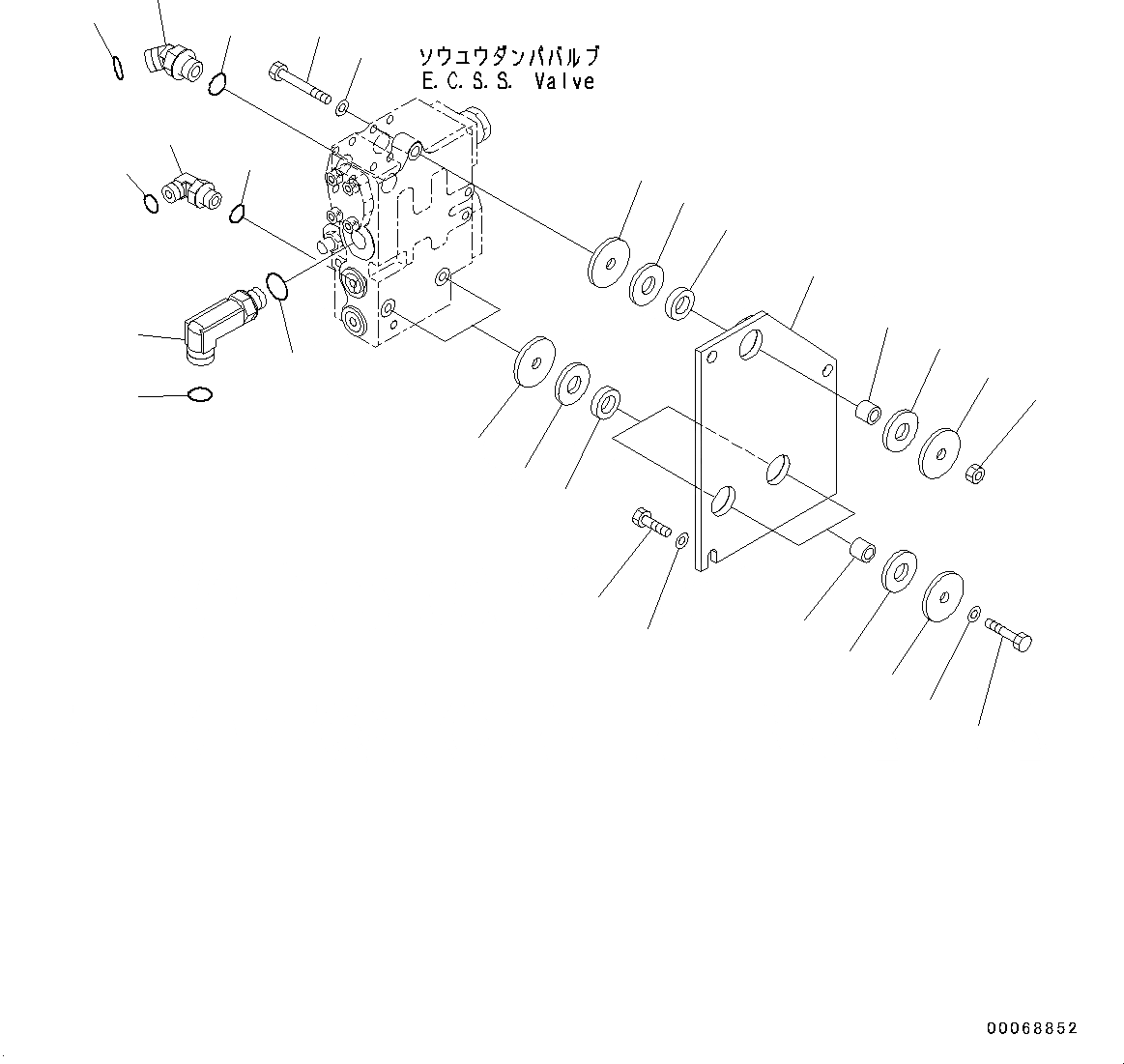 Схема запчастей Komatsu WA320PZ-6 - ГИДРОЛИНИЯ, 2-Х СЕКЦИОНН. КЛАПАН ARRANGEMENT, С ПОГРУЗ. METER, E.C.S.S. КЛАПАН КРЕПЛЕНИЕ (№7-) ГИДРОЛИНИЯ, 2-Х СЕКЦИОНН. КЛАПАН ARRANGEMENT, С ПОГРУЗ. METER