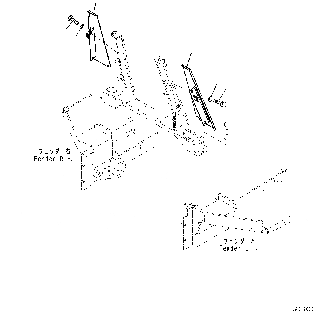 Схема запчастей Komatsu D85PX-15E0 - КРЕПЛЕНИЕ КАПОТАING COVER, (№9-9) КРЕПЛЕНИЕ КАПОТАING COVER