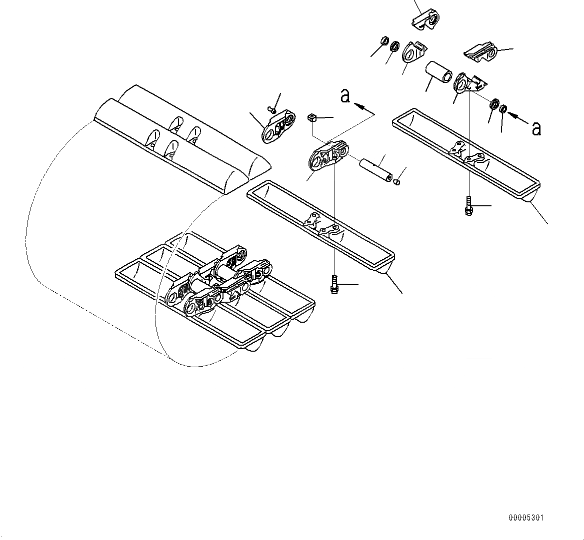 Схема запчастей Komatsu D85PX-15E0 - ГУСЕНИЦЫ ASSEMBLY (№9-) ГУСЕНИЦЫ ASSEMBLY, БОЛОТН. SHOE, 9MM ШИР., УПЛОТНЕНИЕED И LUBRICATED ТИП