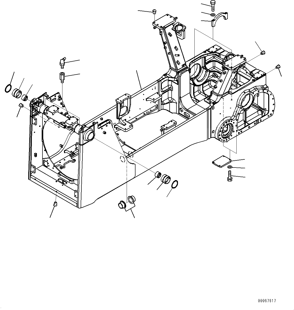 Схема запчастей Komatsu D85PX-15E0 - ОСНОВН. РАМА (№9-) ОСНОВН. РАМА