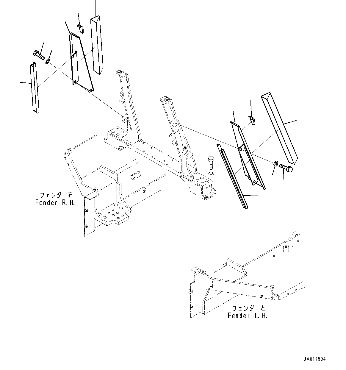 Схема запчастей Komatsu D85PX-15E0 - КРЕПЛЕНИЕ КАПОТАING COVER, (№9-) КРЕПЛЕНИЕ КАПОТАING COVER