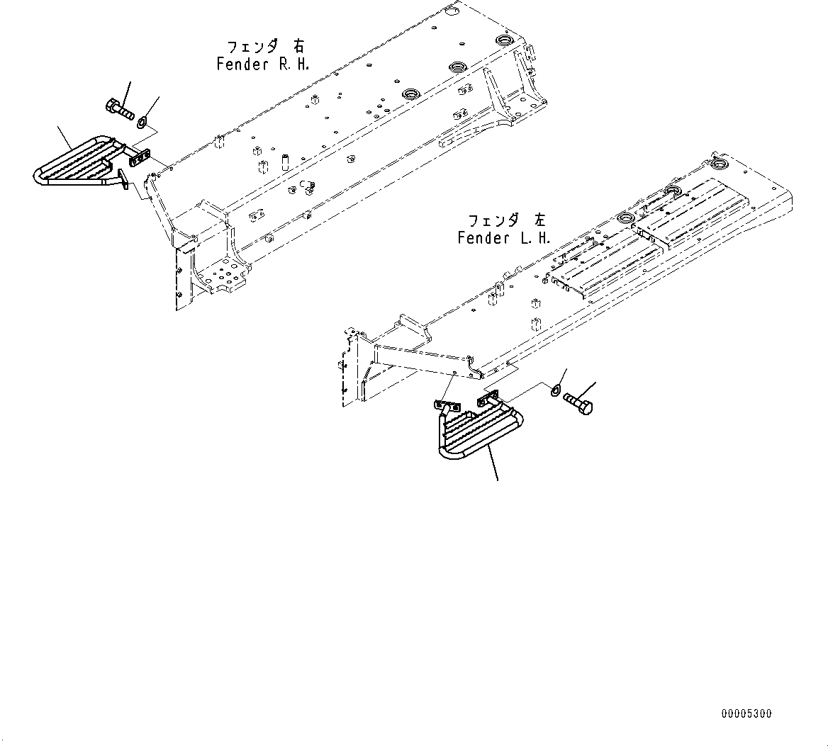 Схема запчастей Komatsu D85PX-15E0 - СТУПЕНИ И ПОРУЧНИ(№9-) СТУПЕНИ И HANDRAIL