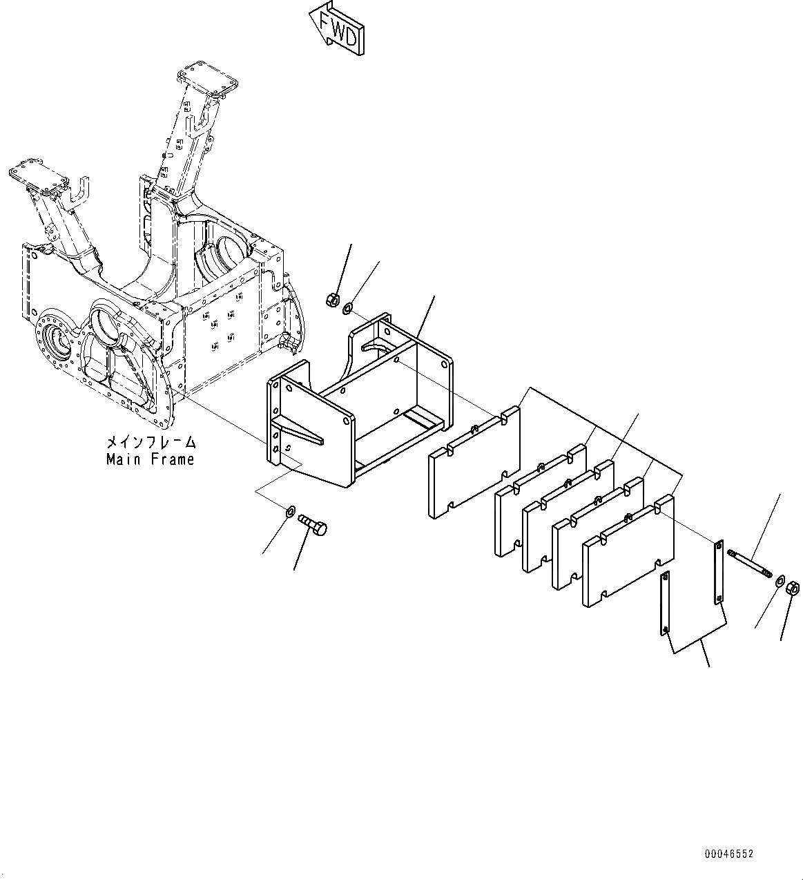 Схема запчастей Komatsu D85PX-15E0 - ПРОТИВОВЕС (№9-) ПРОТИВОВЕС