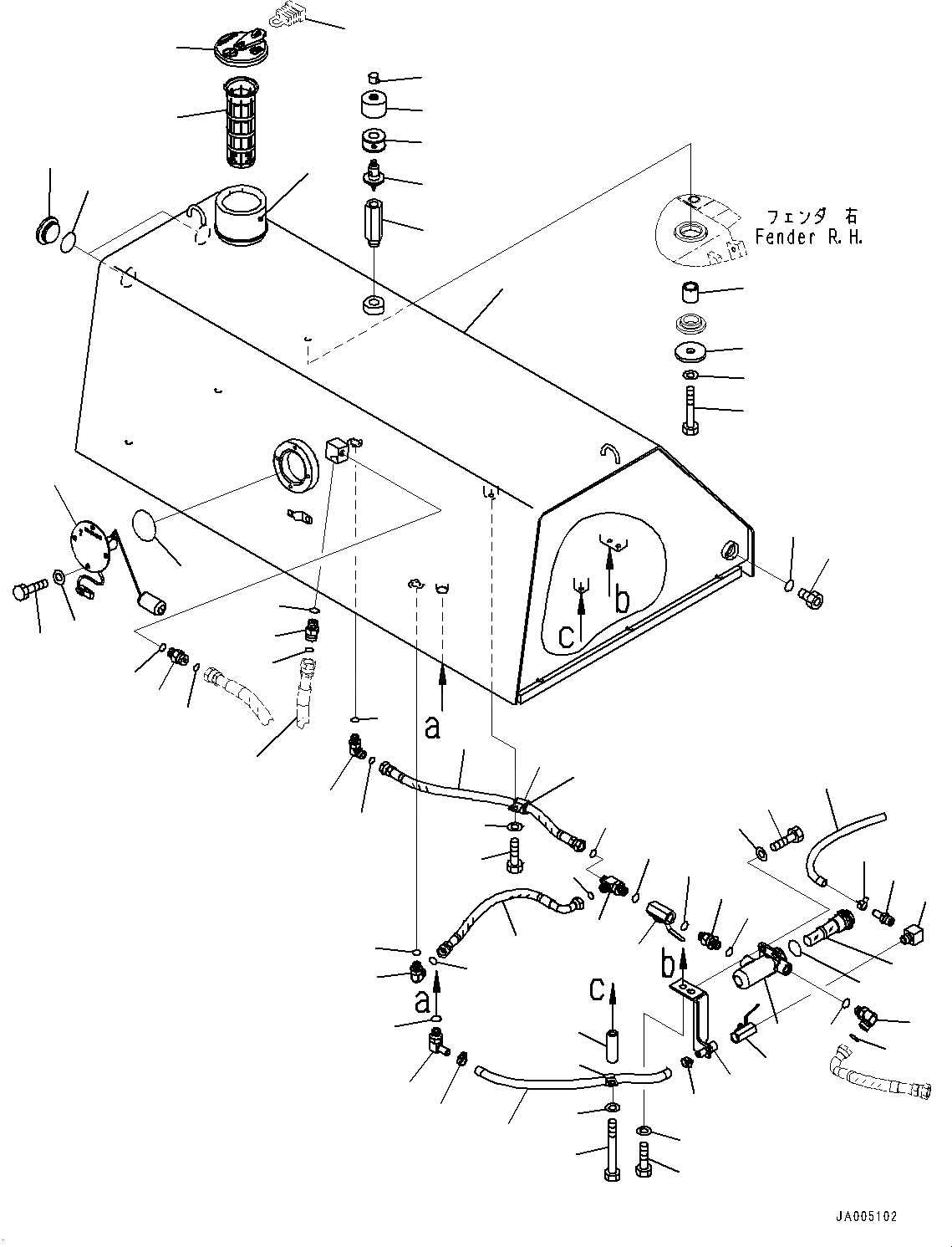Схема запчастей Komatsu D85EX-15R - ТОПЛИВН. БАК., (№-) ТОПЛИВН. БАК.