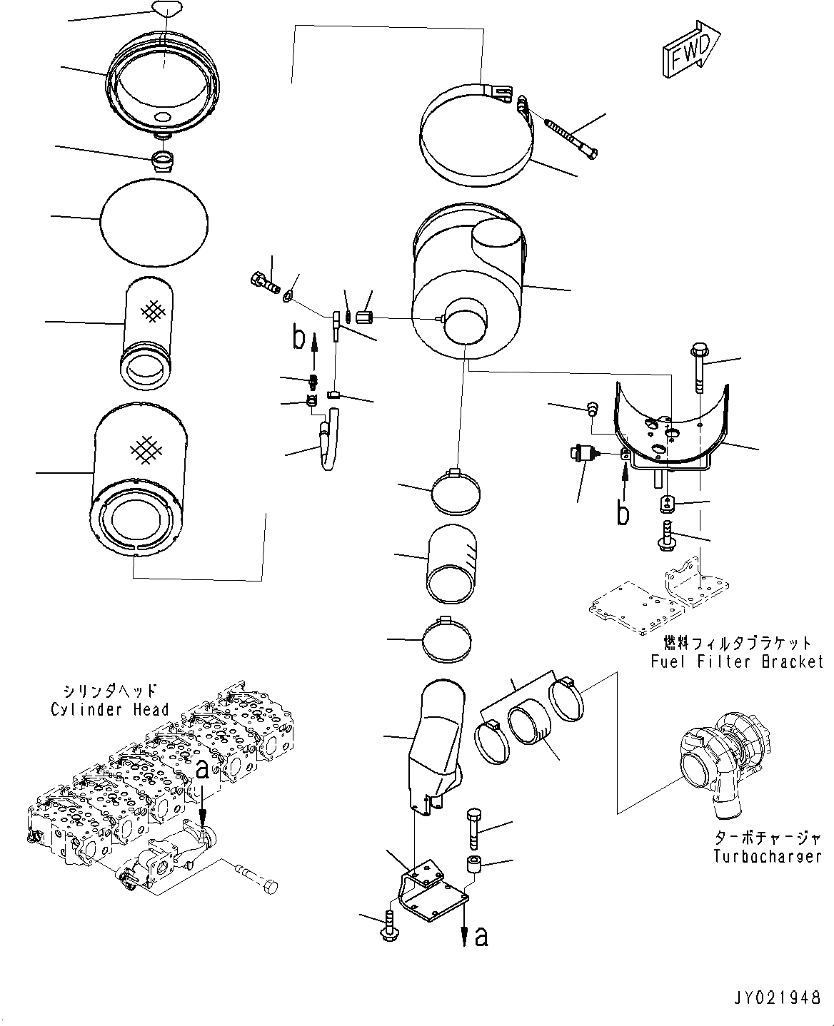 Схема запчастей Komatsu SAA6D125E-5C - ВОЗДУХООЧИСТИТЕЛЬ (№78-) ВОЗДУХООЧИСТИТЕЛЬ, TОБОД КОЛЕСАMING СПЕЦ-ЯIFICATION