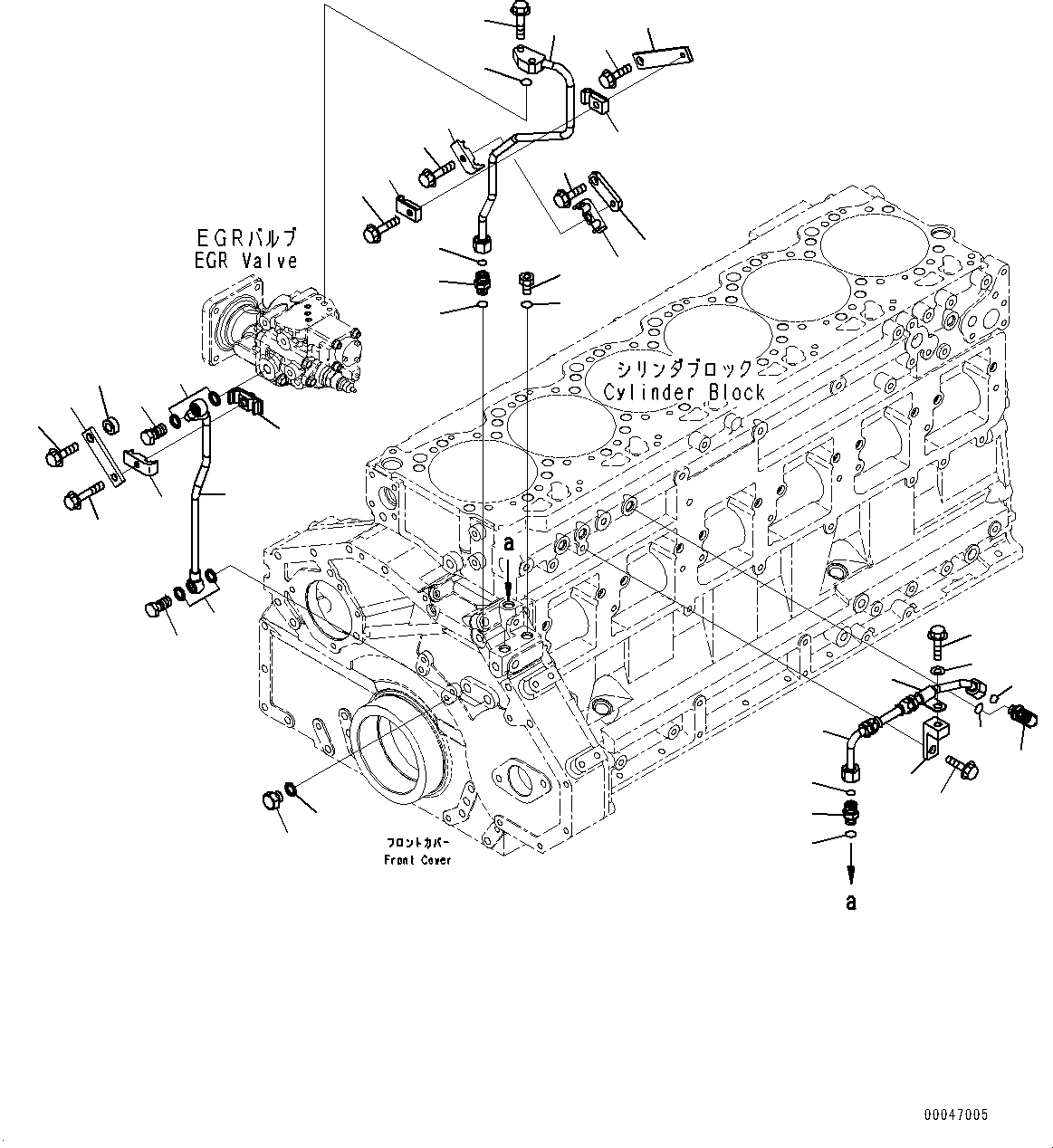 Схема запчастей Komatsu SAA6D125E-5C - ВЫПУСКН. GAS RE-CIRCULATION (EGR) КЛАПАН, EGR КЛАПАН СИСТЕМА СМАЗКИ МАСЛОПРОВОДЯЩАЯ ЛИНИЯ (№7-) ВЫПУСКН. GAS RE-CIRCULATION (EGR) КЛАПАН, LANDFILL СПЕЦ-ЯIFICATION