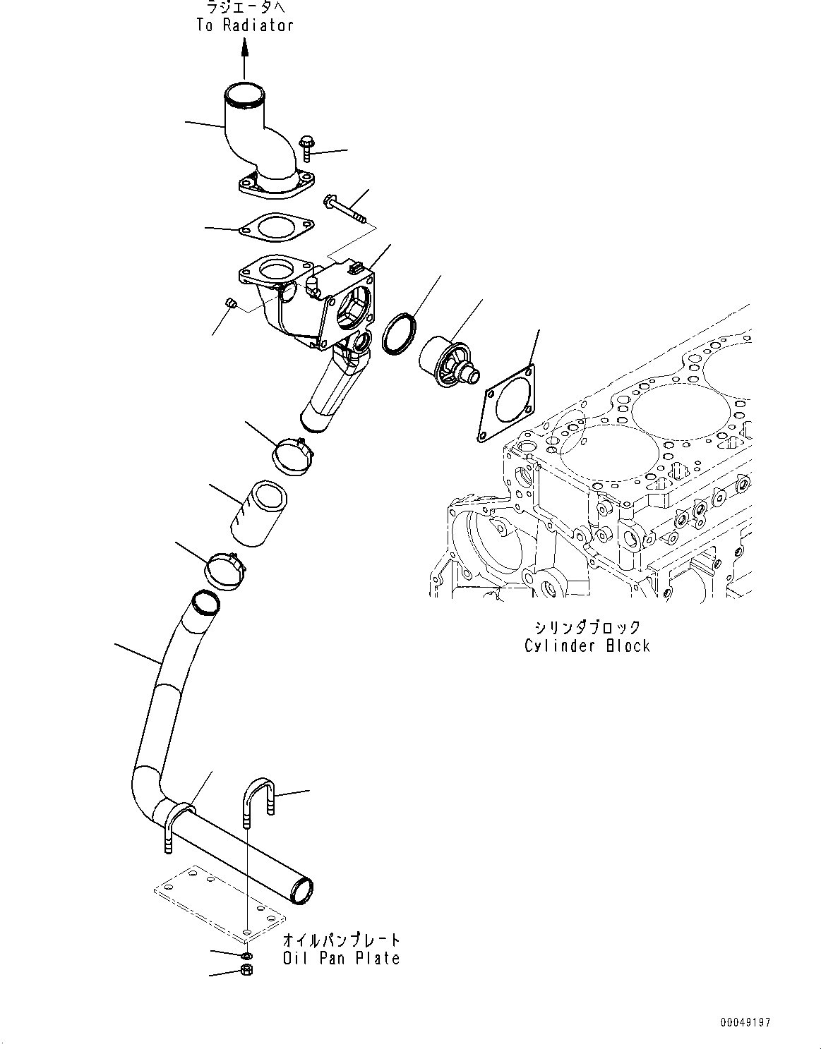 Схема запчастей Komatsu SAA6D125E-5C - ТЕРМОСТАТ (№7-) ТЕРМОСТАТ